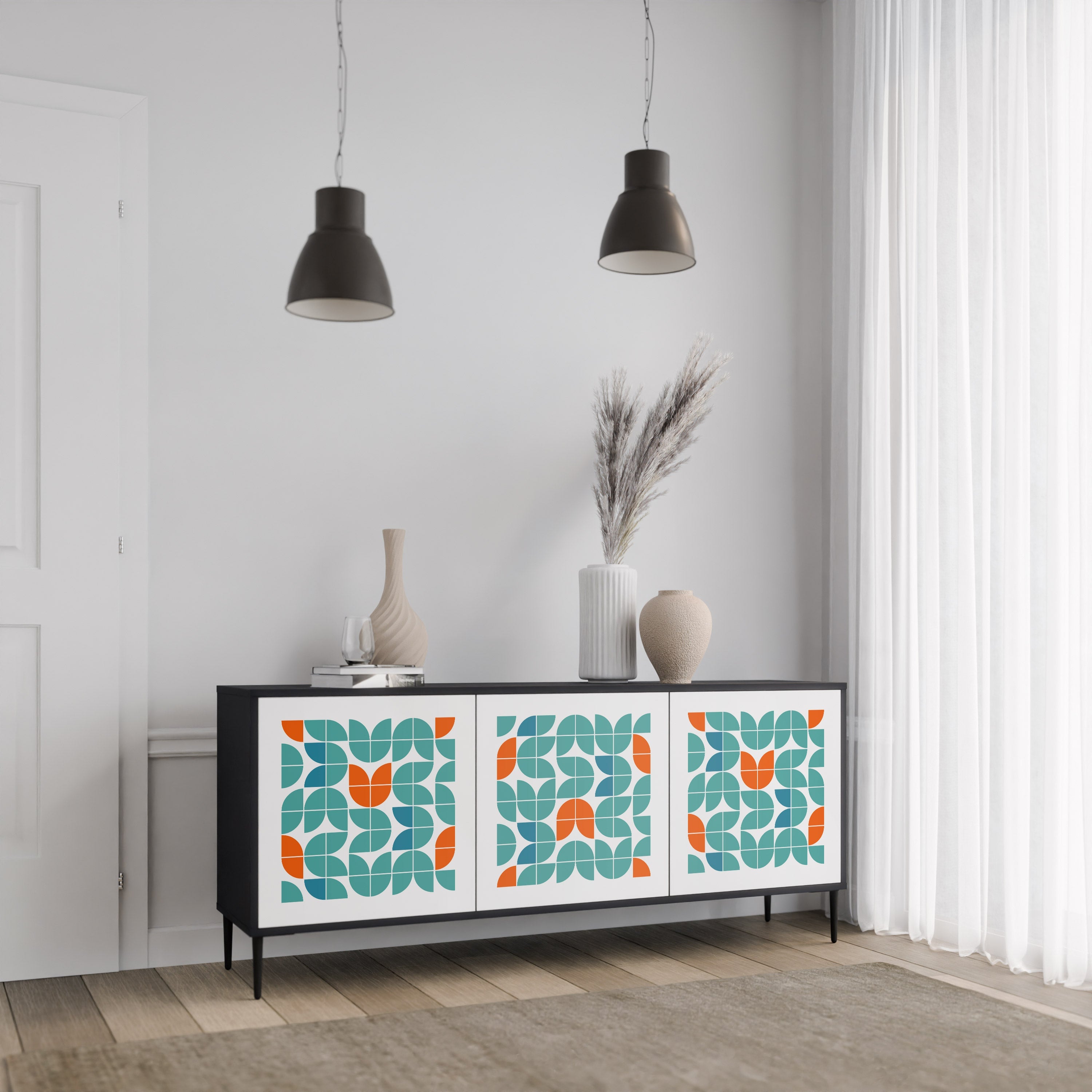 BE THE CHANGE 3-türiges Sideboard in Schwarz