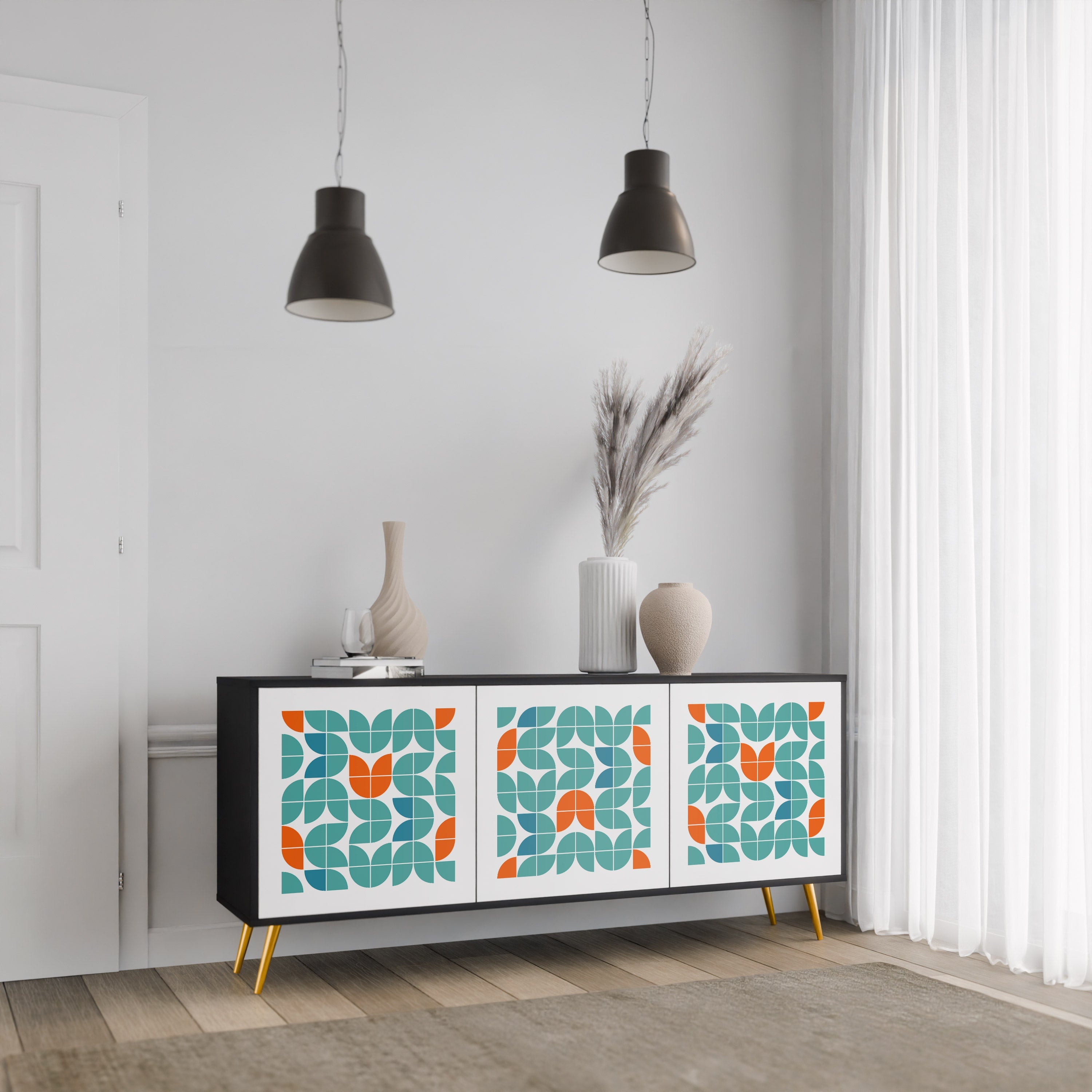 BE THE CHANGE 3-türiges Sideboard in Schwarz