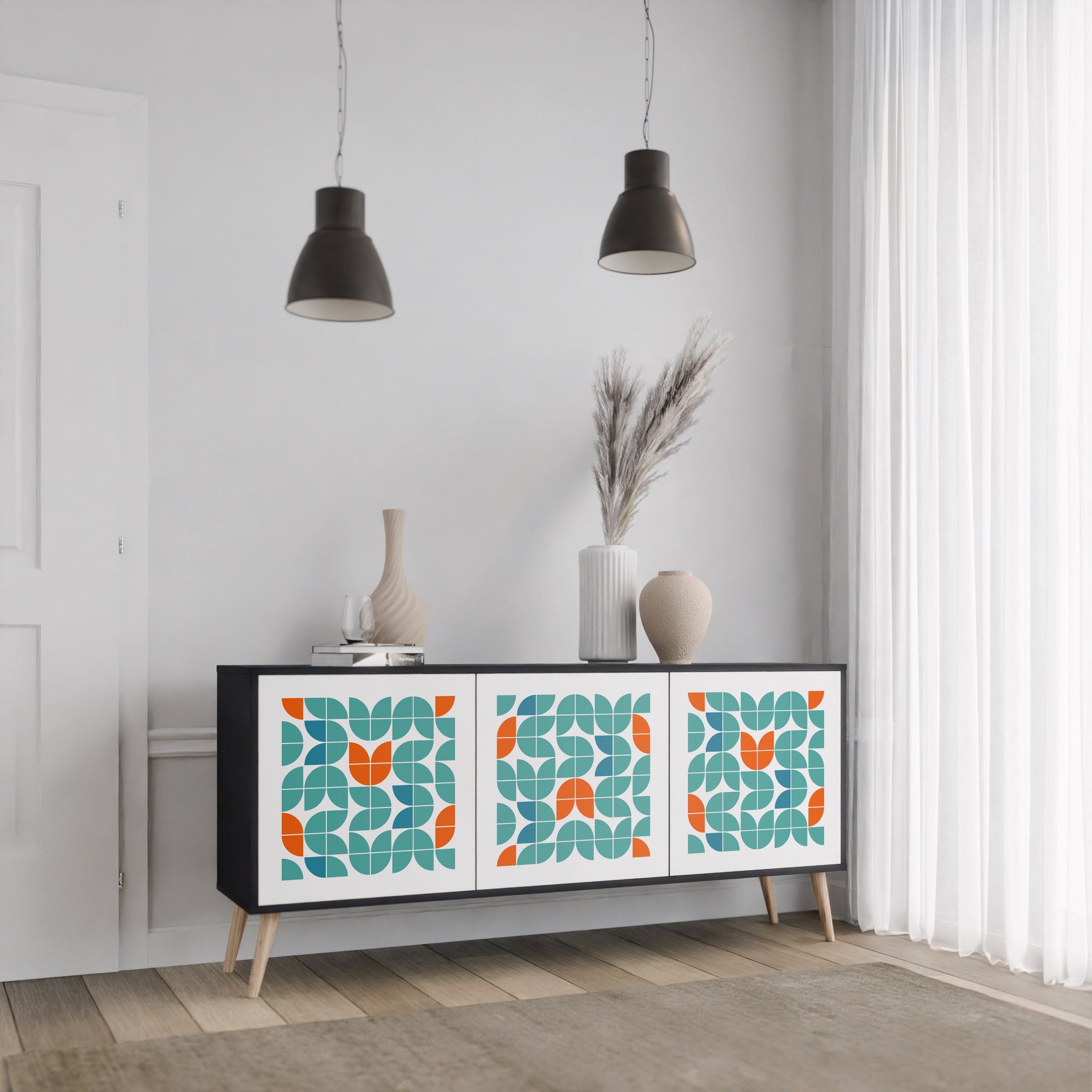BE THE CHANGE 3-türiges Sideboard in Schwarz