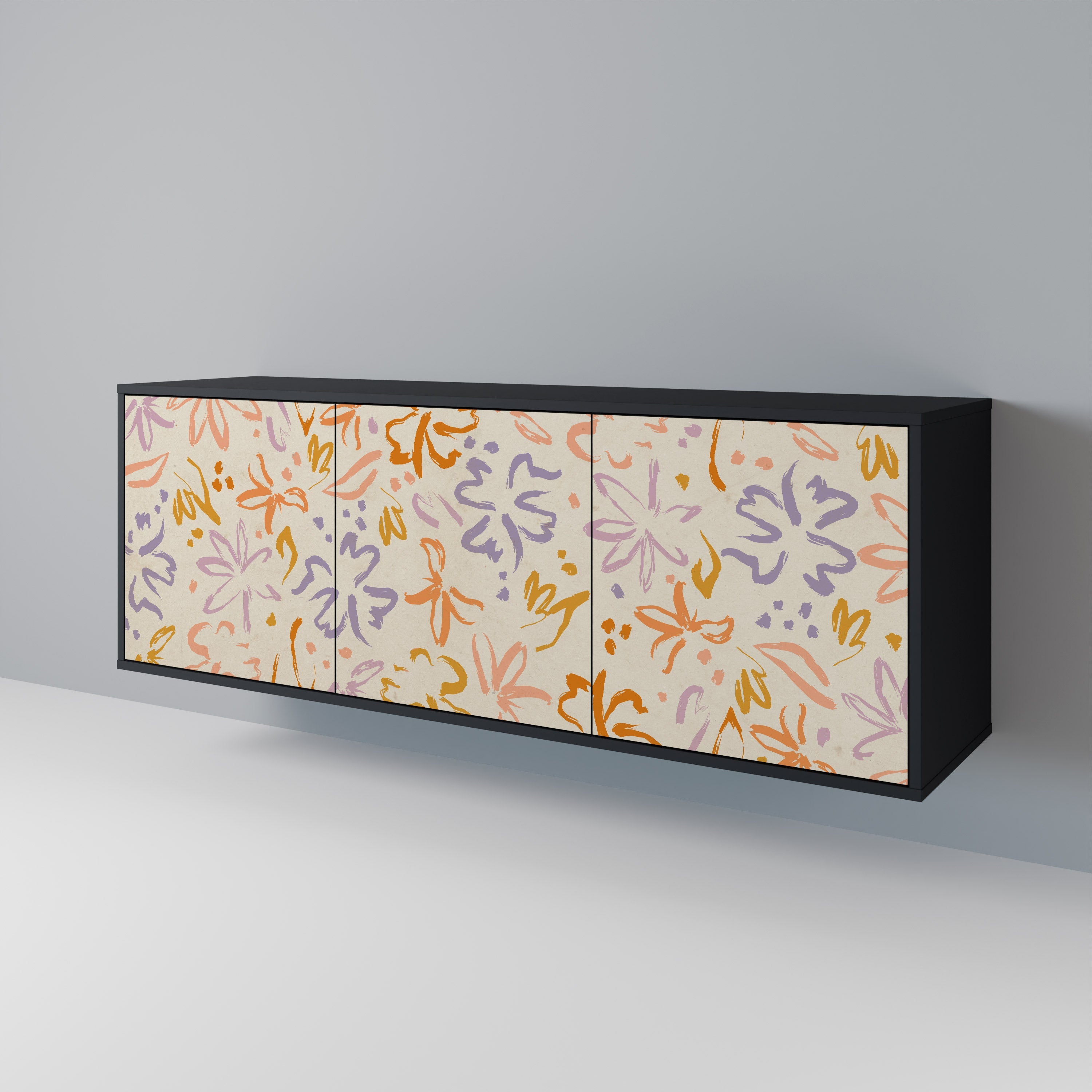 SPRING WHIMSY Sideboard mit 3 Türen in Schwarz