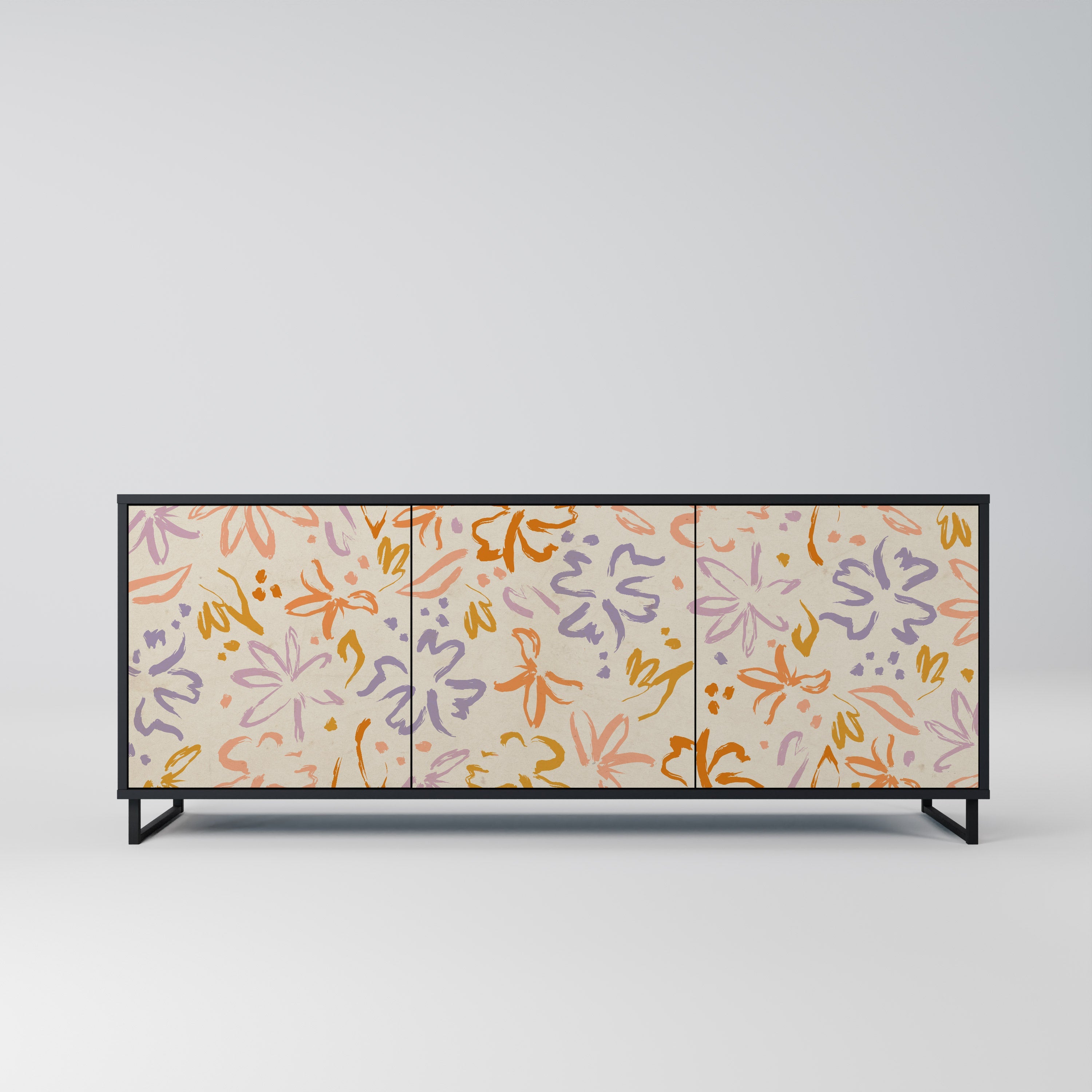 SPRING WHIMSY Sideboard mit 3 Türen in Schwarz