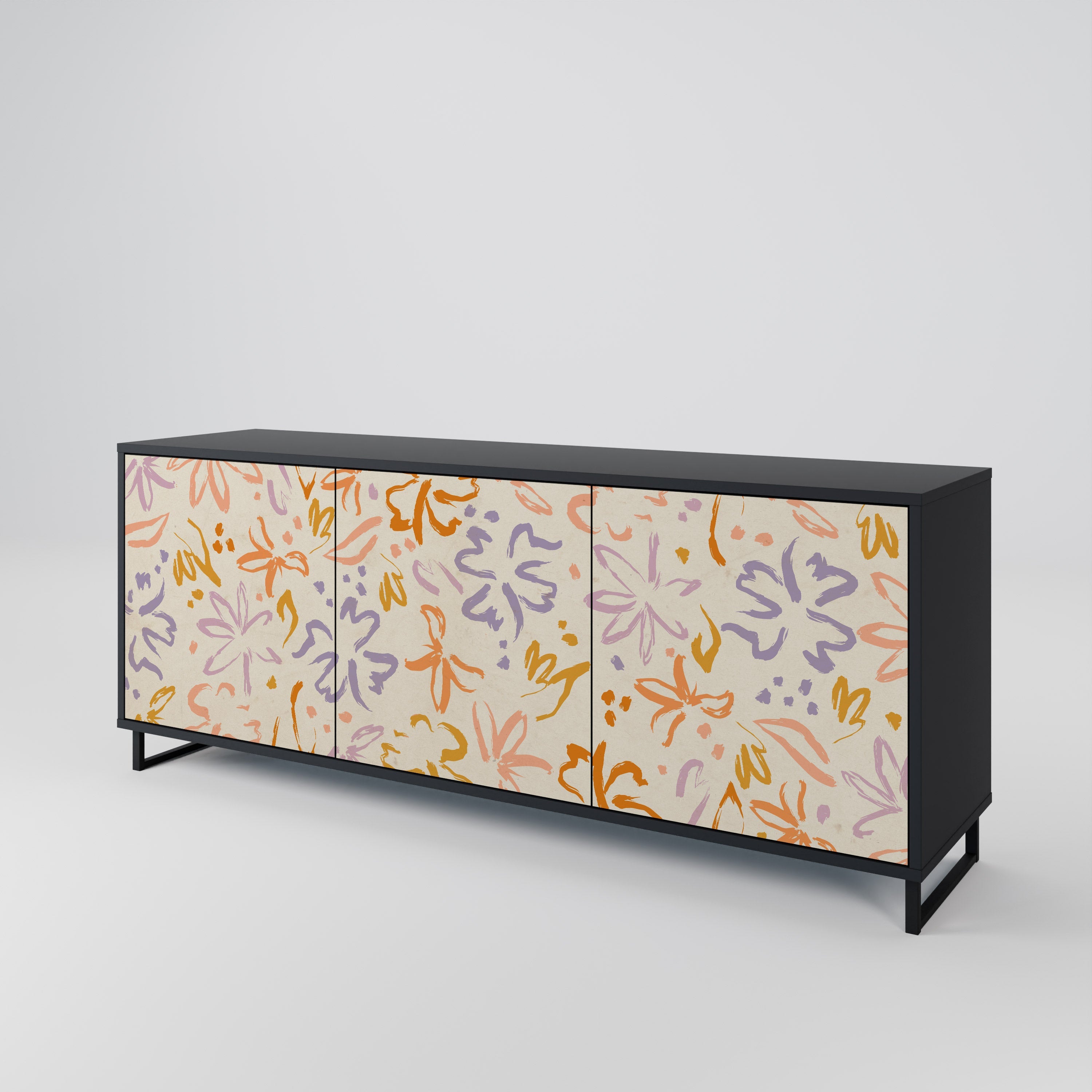 SPRING WHIMSY Sideboard mit 3 Türen in Schwarz