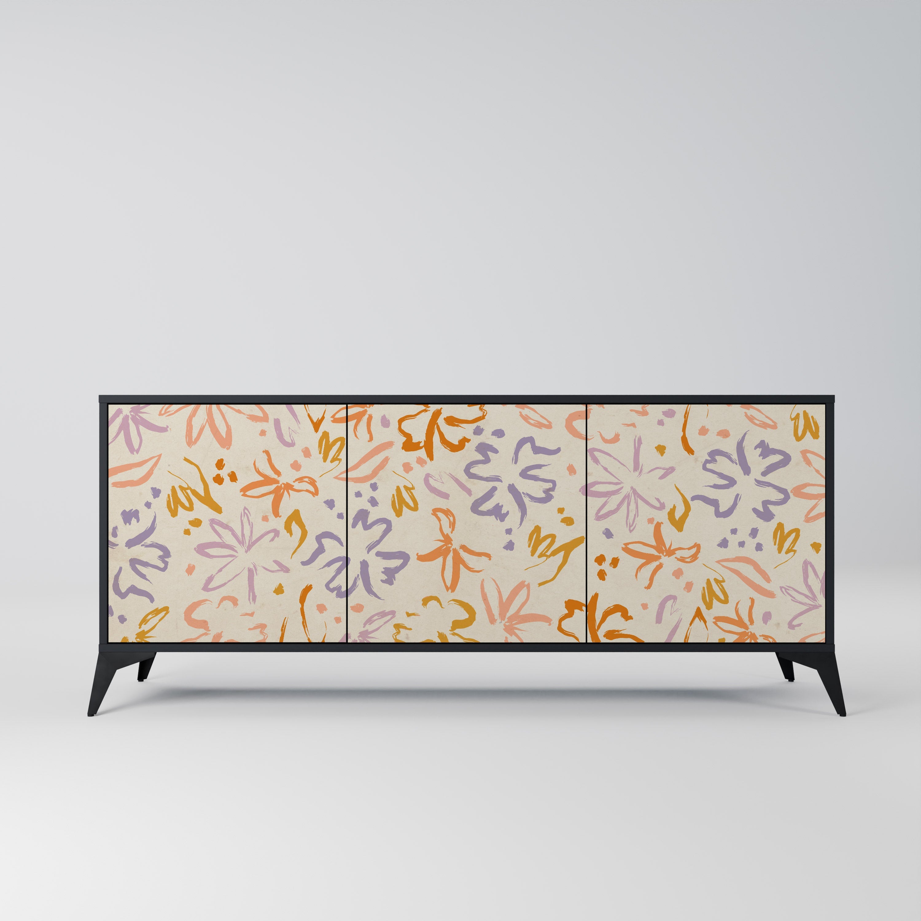 SPRING WHIMSY Sideboard mit 3 Türen in Schwarz