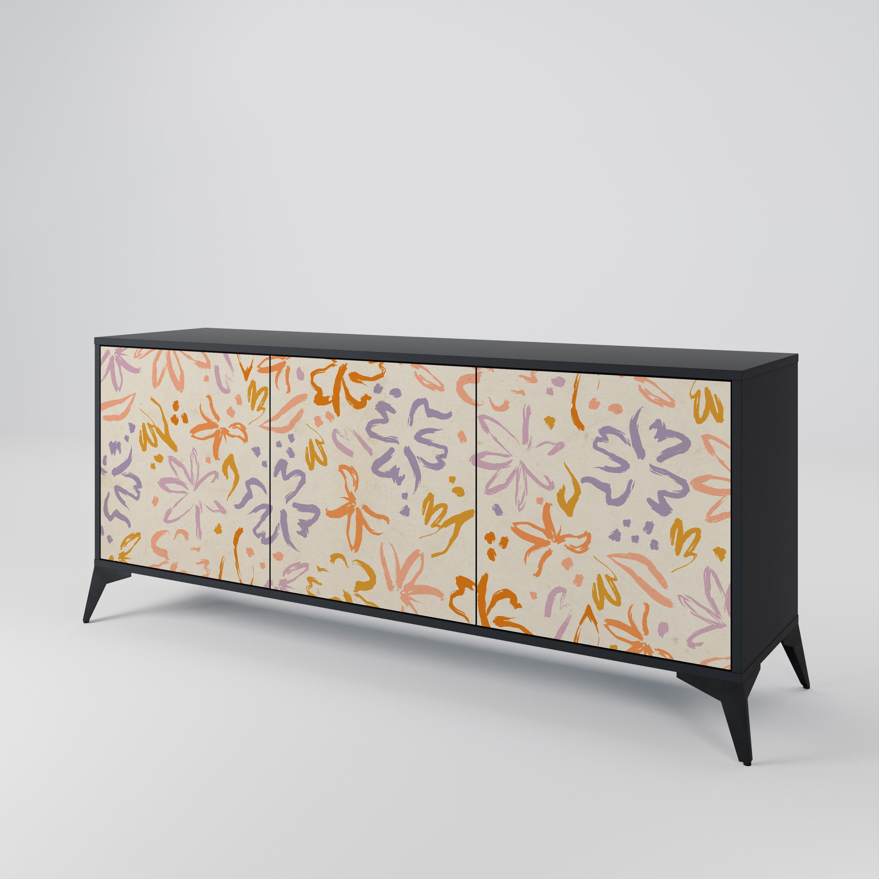 SPRING WHIMSY Sideboard mit 3 Türen in Schwarz