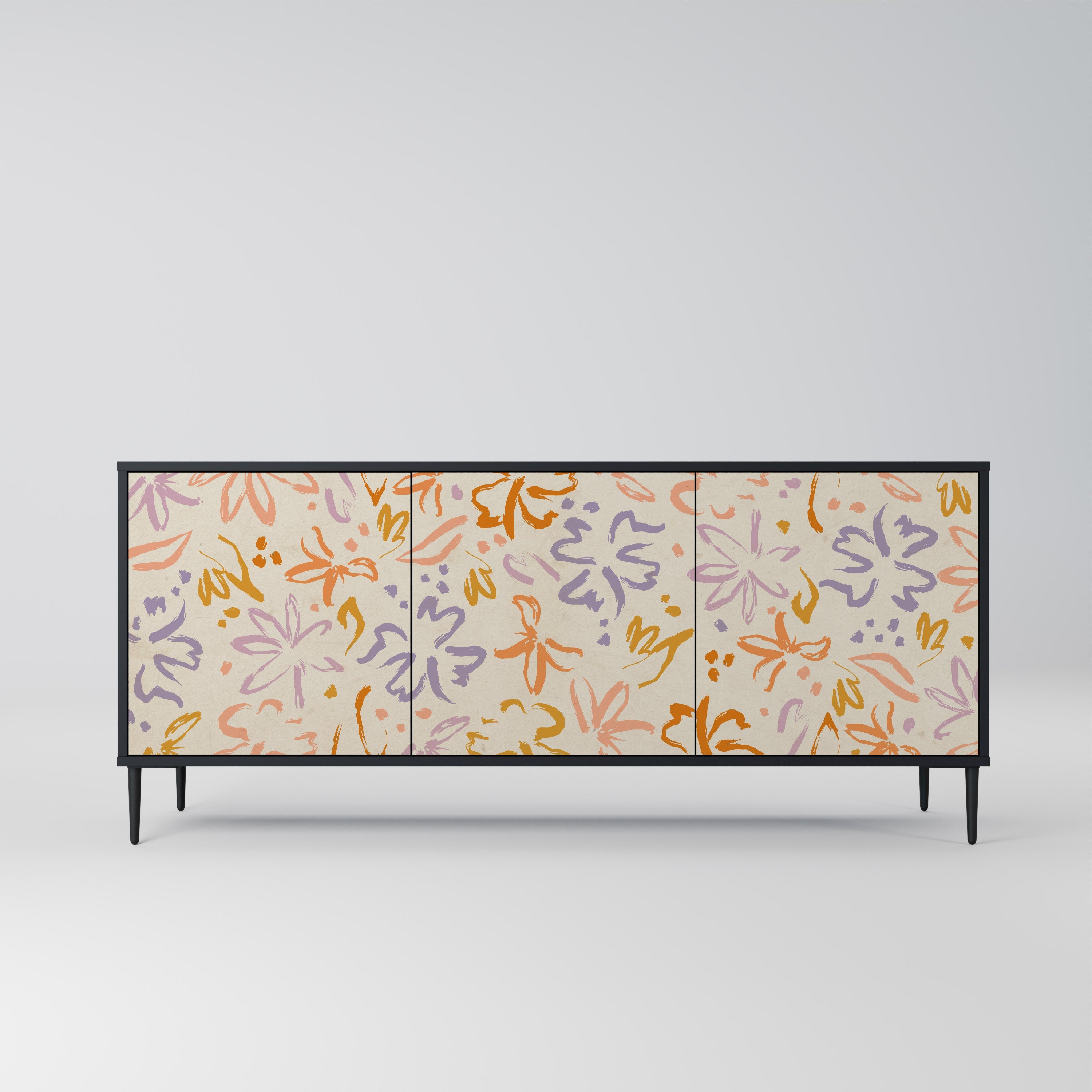 SPRING WHIMSY Sideboard mit 3 Türen in Schwarz