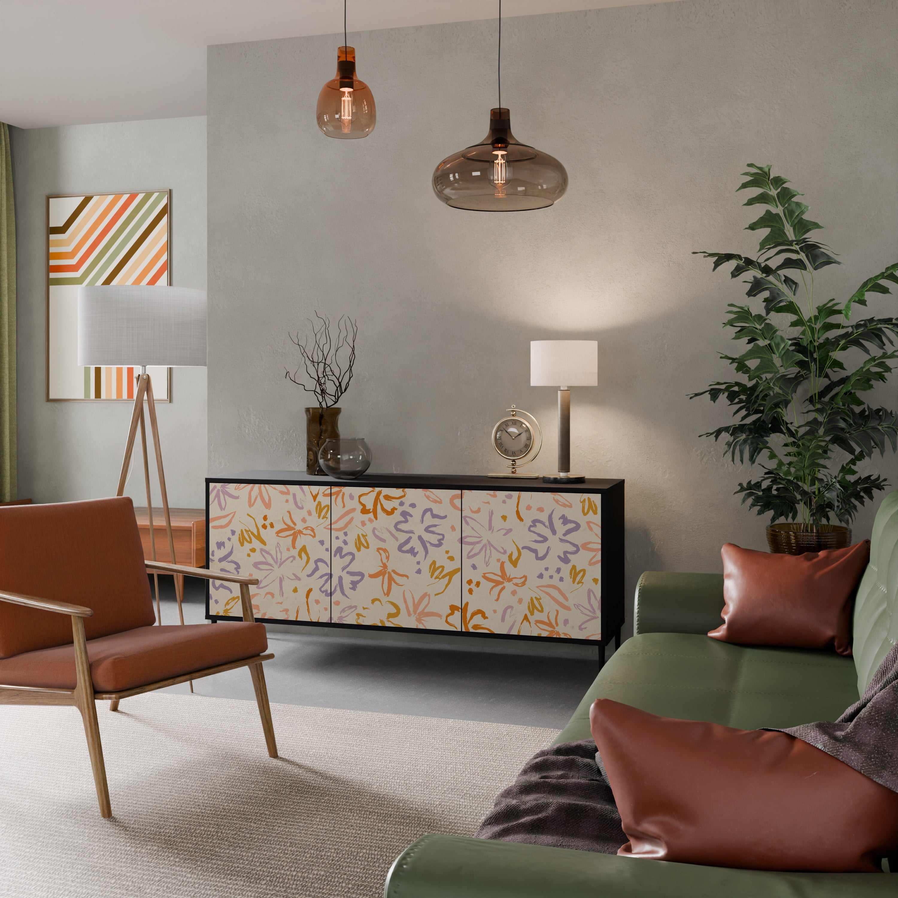 SPRING WHIMSY Sideboard mit 3 Türen in Schwarz