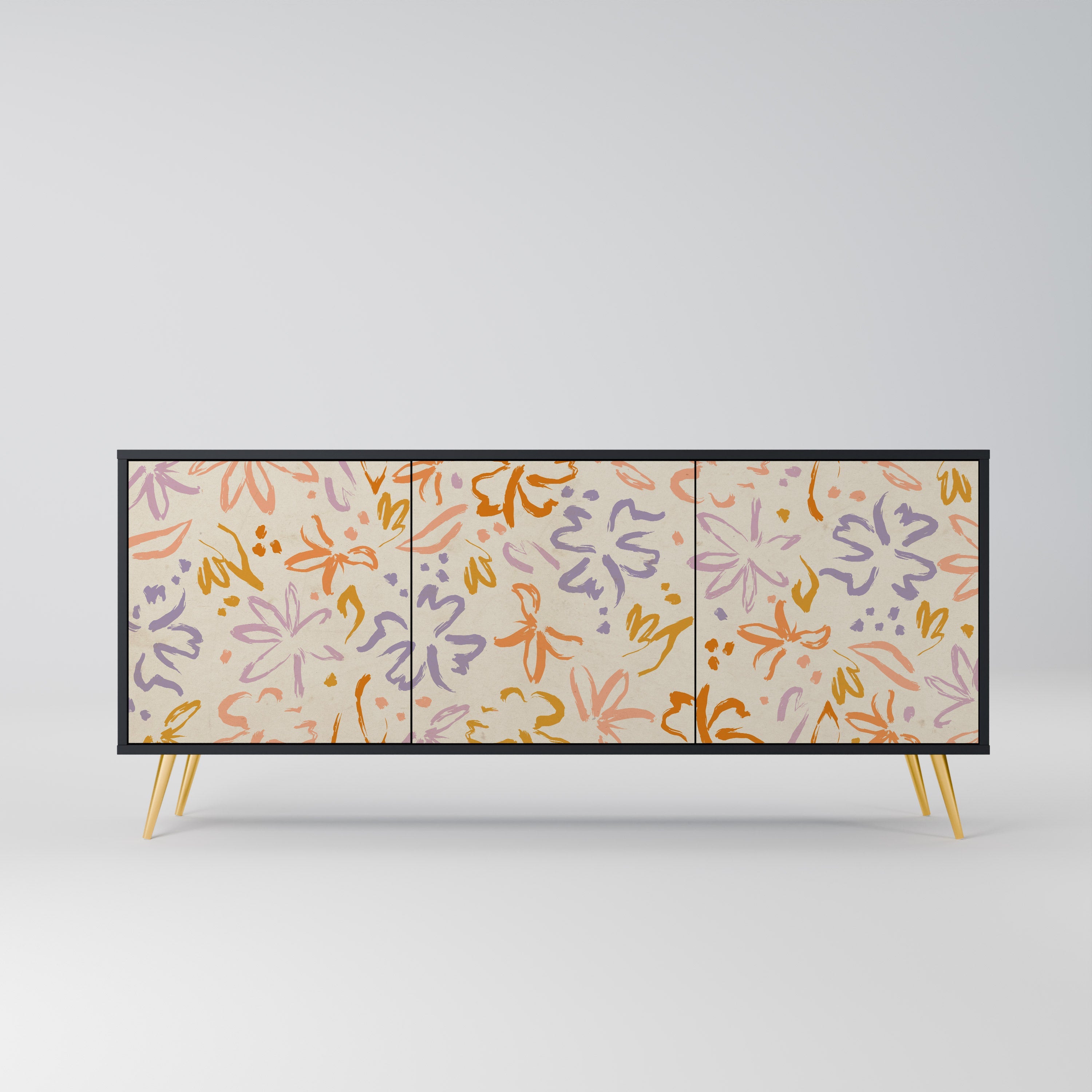 SPRING WHIMSY Sideboard mit 3 Türen in Schwarz