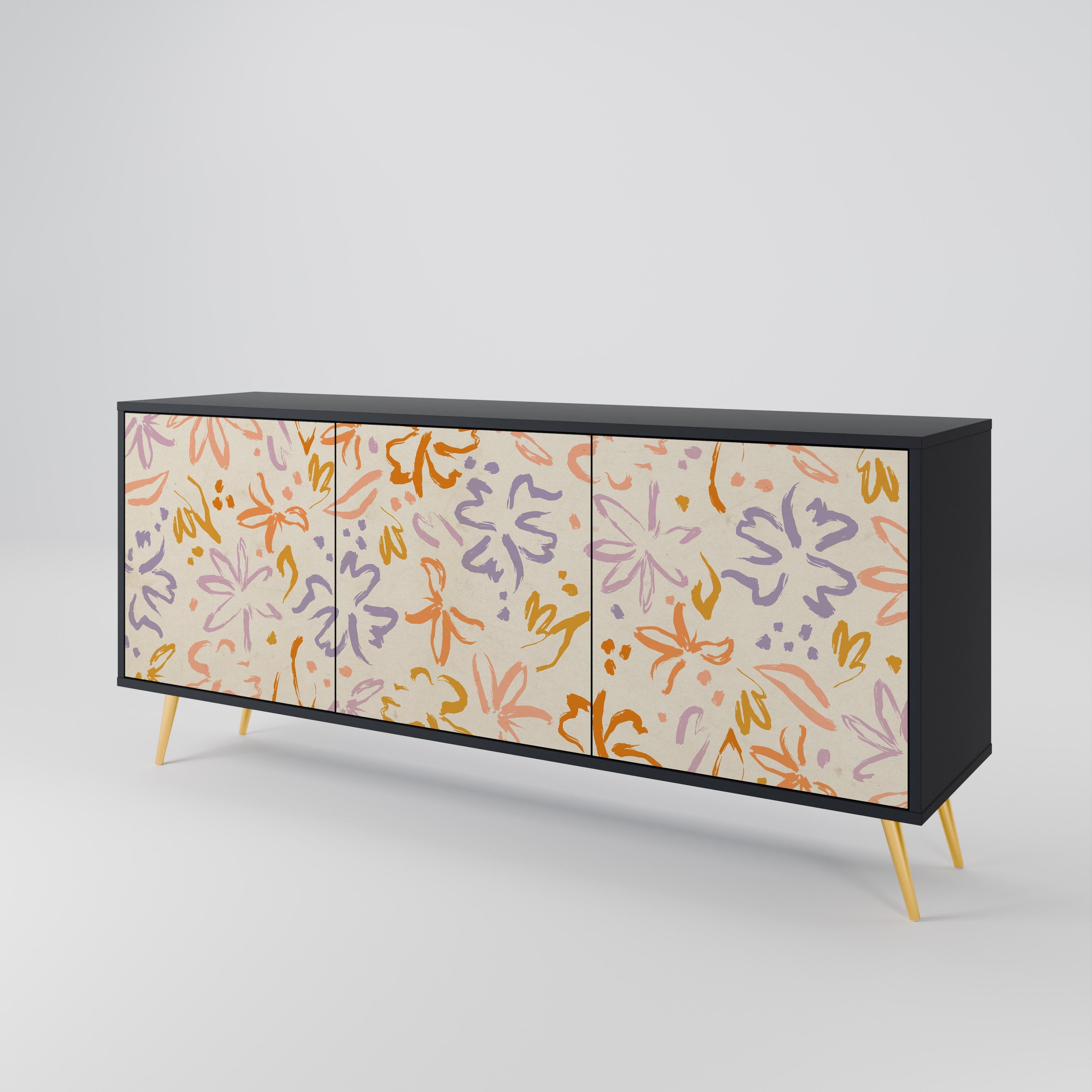 SPRING WHIMSY Sideboard mit 3 Türen in Schwarz