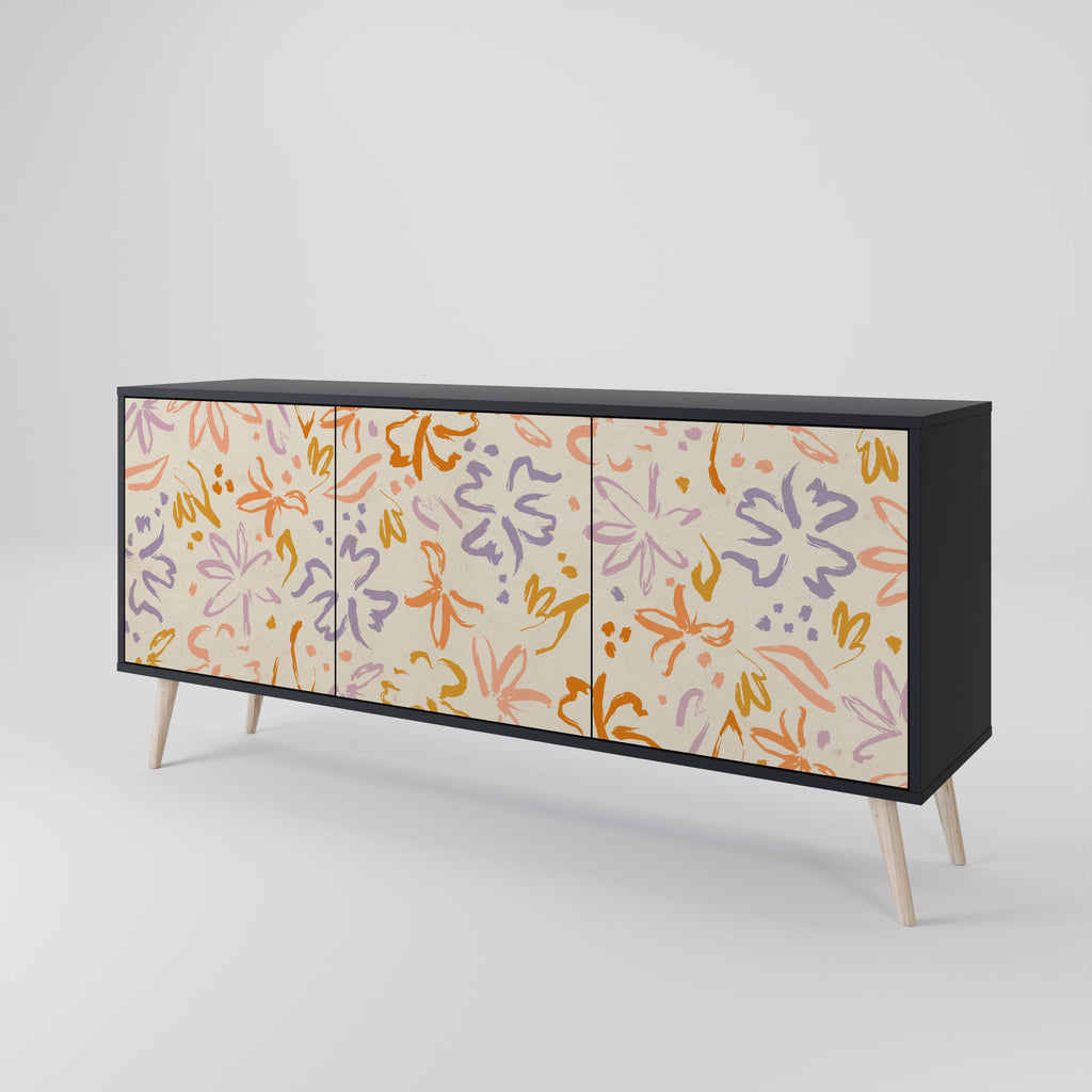 SPRING WHIMSY Sideboard mit 3 Türen in Schwarz