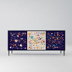 FLORAL COMBINATION 3-Door Sideboard in Black Finish
