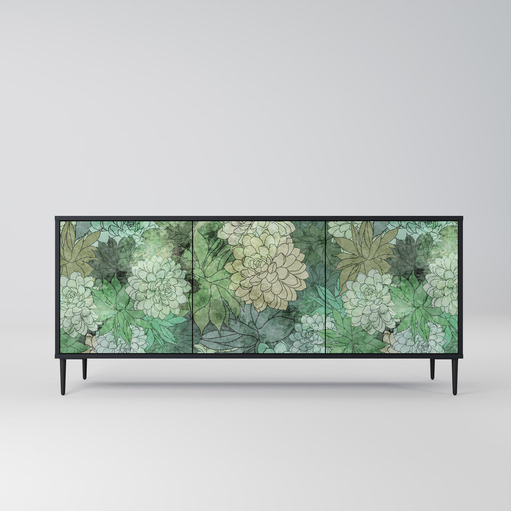 SUCCULENT CLUSTER 3-türiges Sideboard in Schwarz