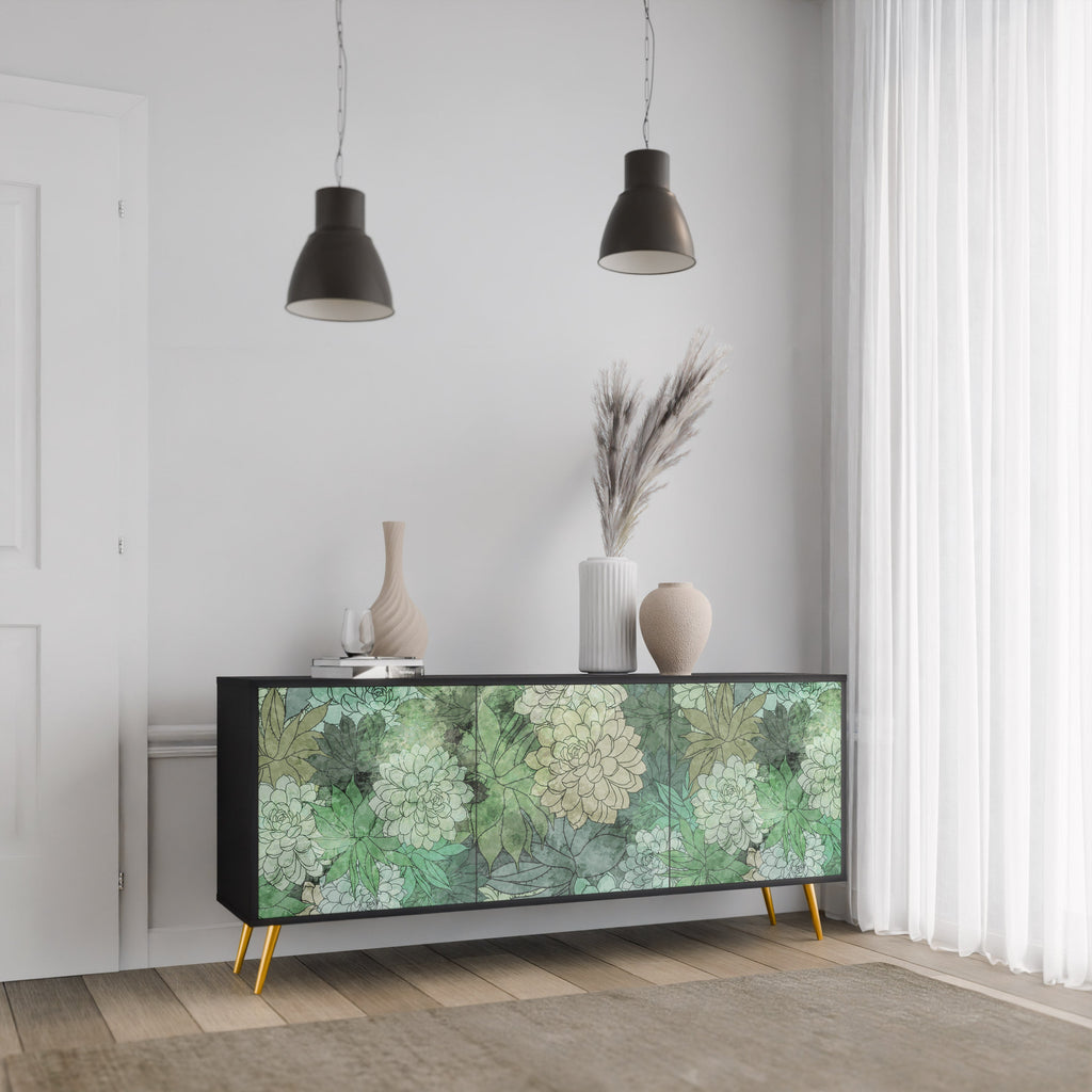 SUCCULENT CLUSTER 3-türiges Sideboard in Schwarz