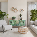 SUCCULENT CLUSTER 3-Door Sideboard in Black Finish