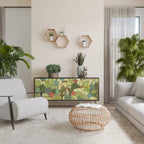 SUCCULENTS KALEIDOSCOPE 3-Door Sideboard in Black Finish