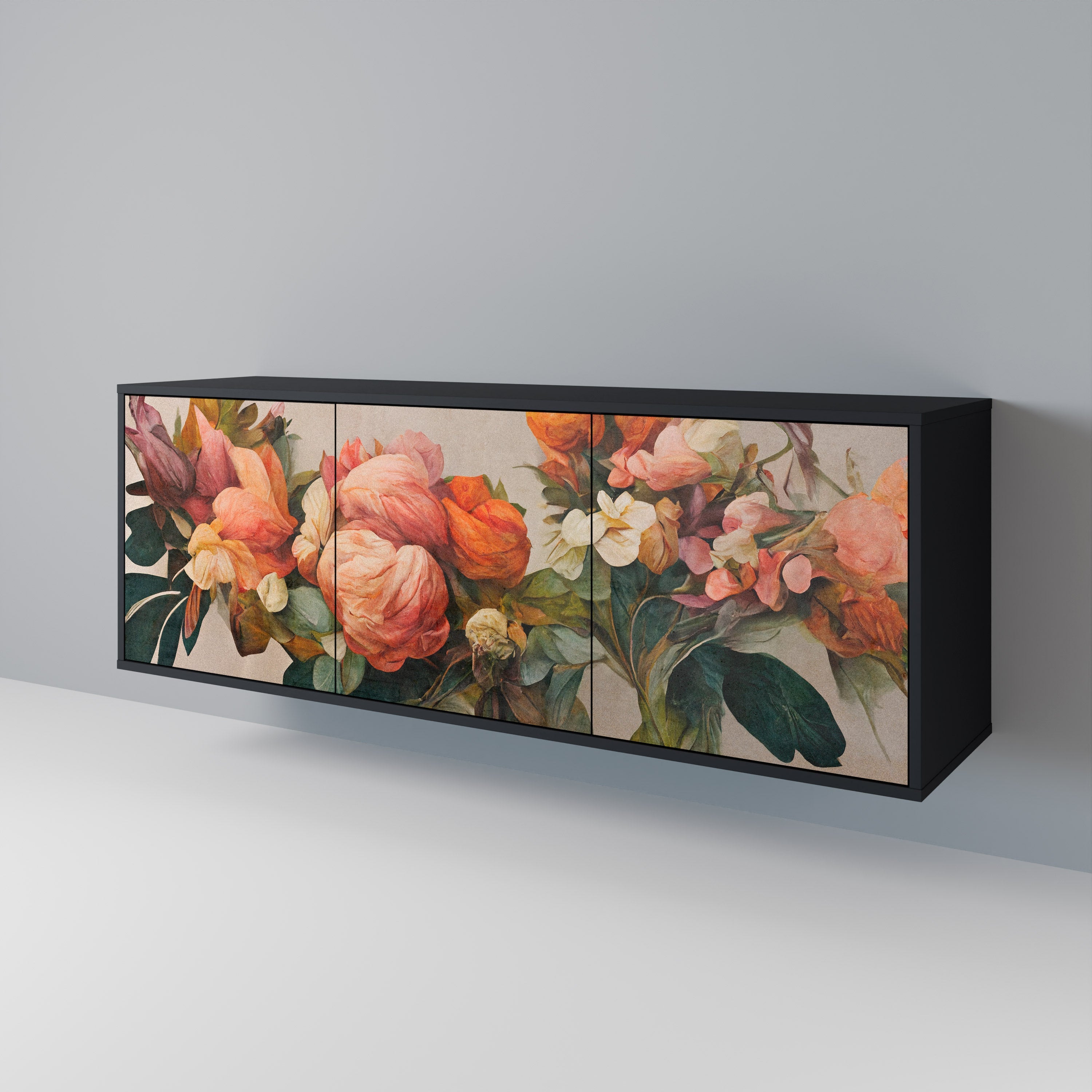 STYLISH BEAUTY 3-türiges Sideboard in Schwarz