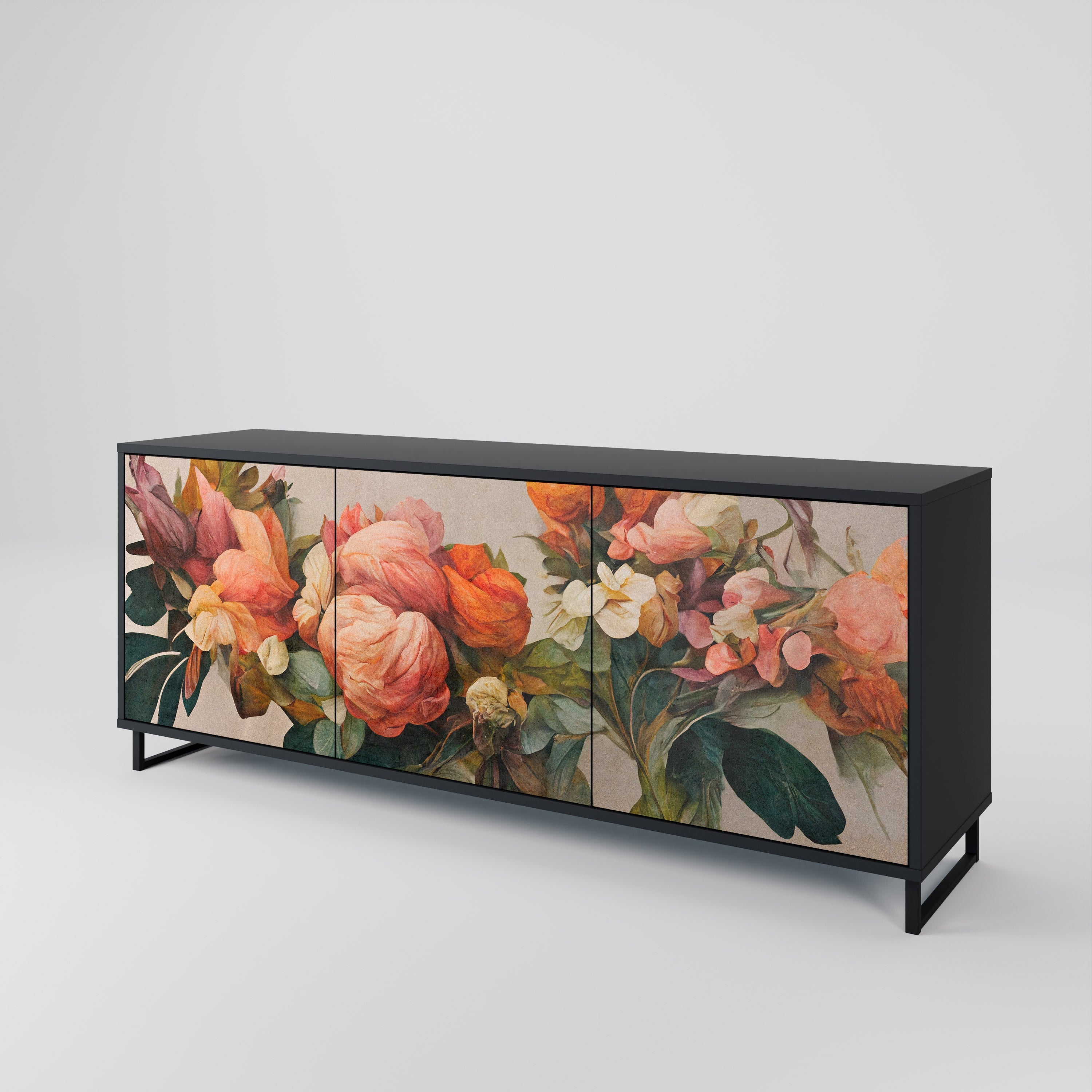STYLISH BEAUTY 3-türiges Sideboard in Schwarz