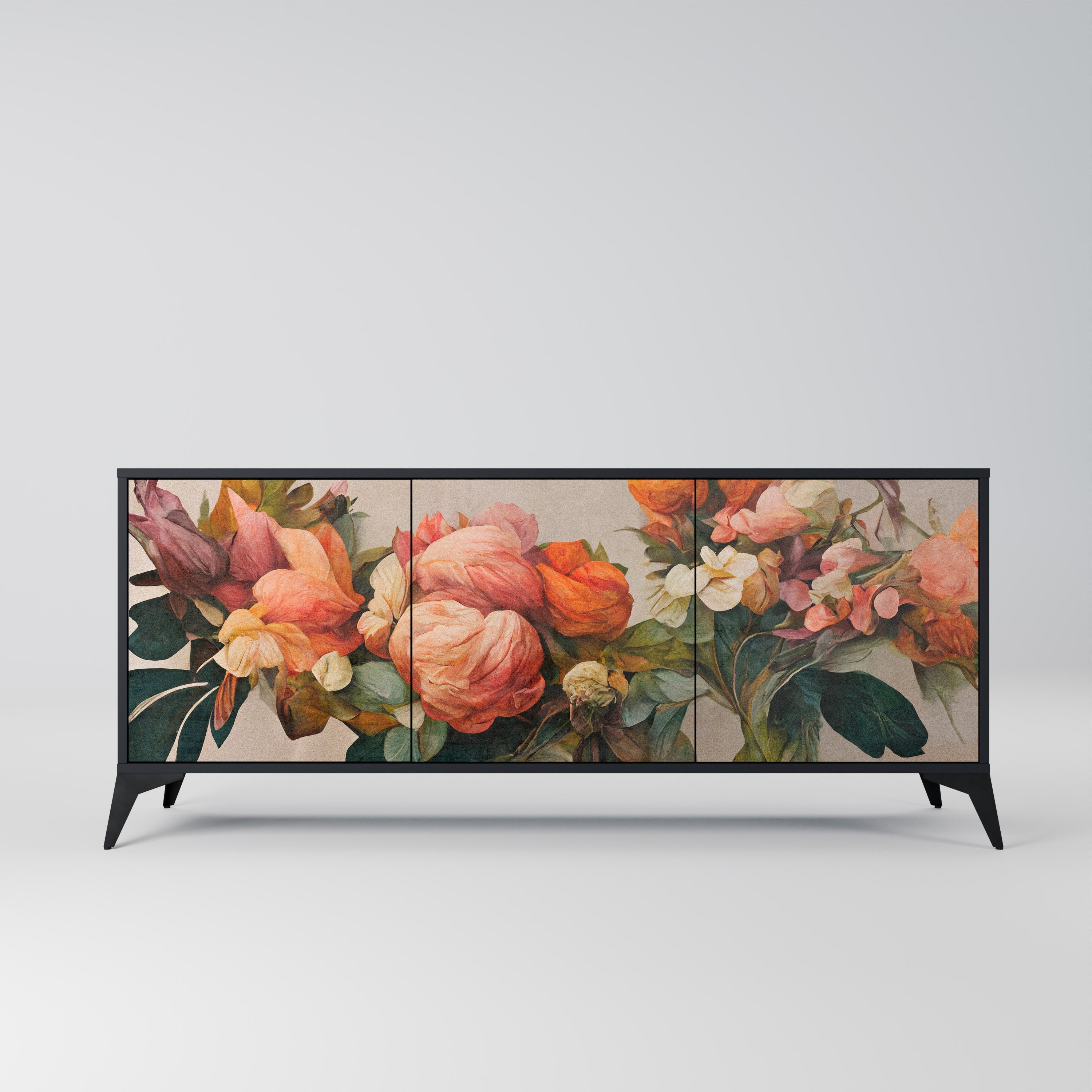 STYLISH BEAUTY 3-türiges Sideboard in Schwarz