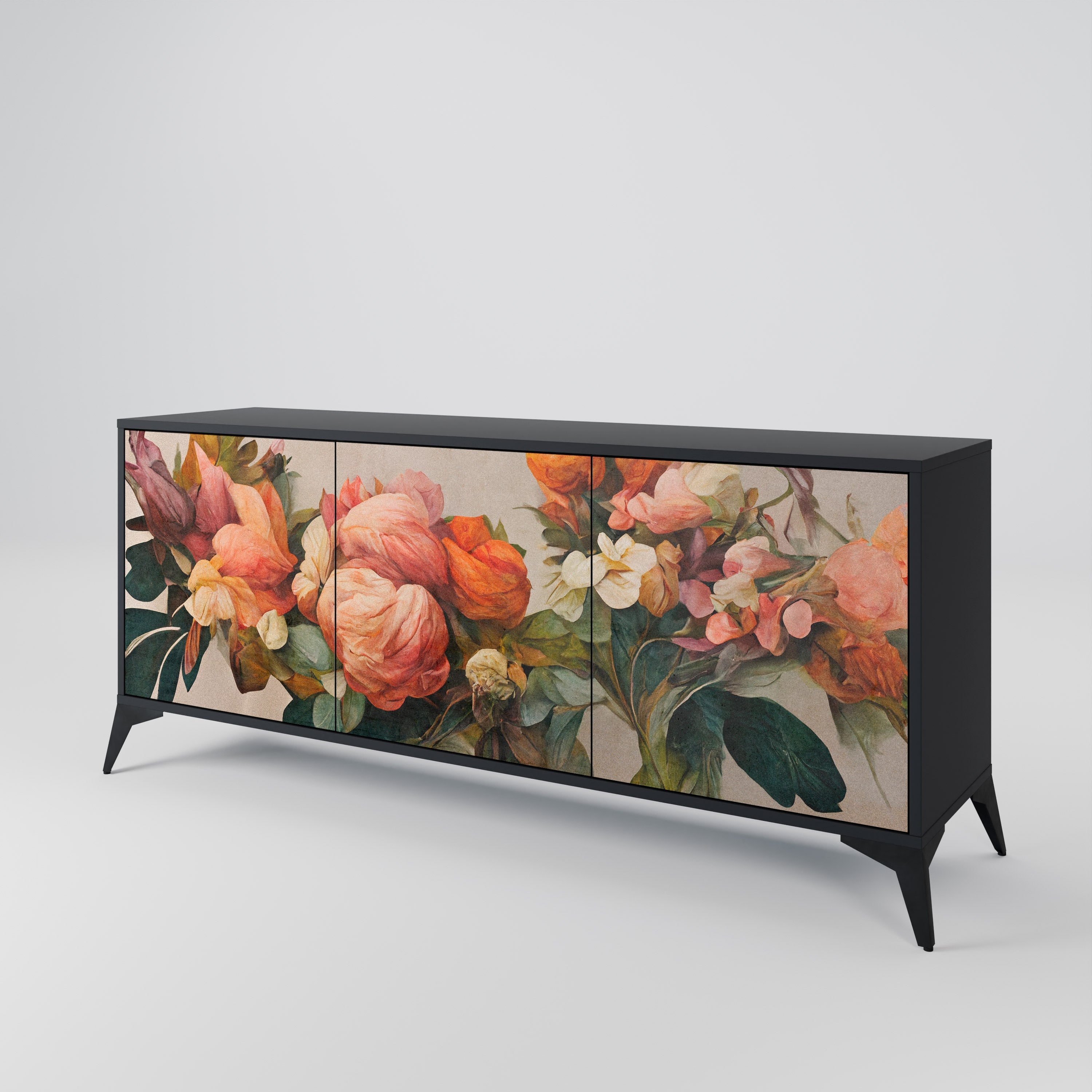 STYLISH BEAUTY 3-türiges Sideboard in Schwarz