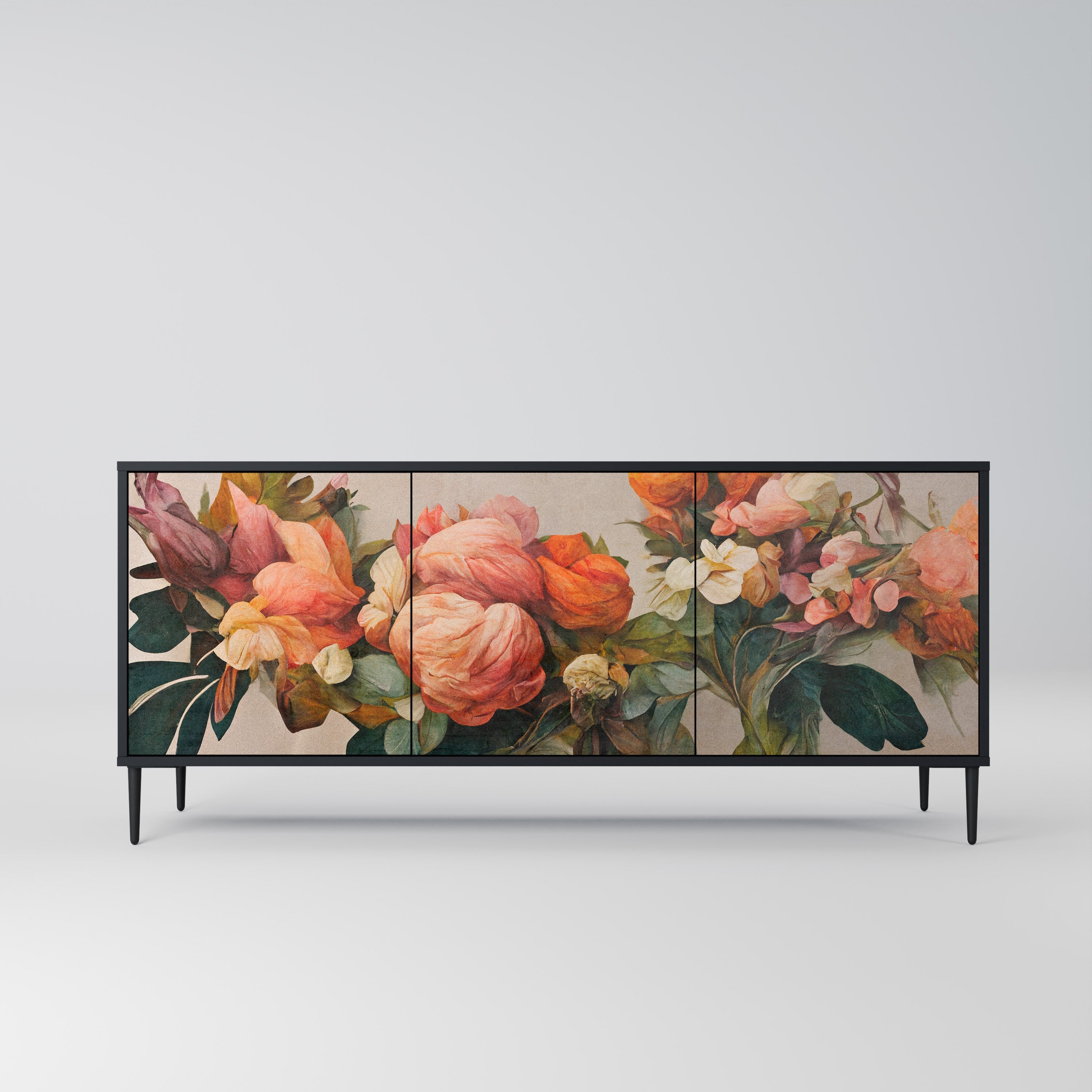 STYLISH BEAUTY 3-türiges Sideboard in Schwarz