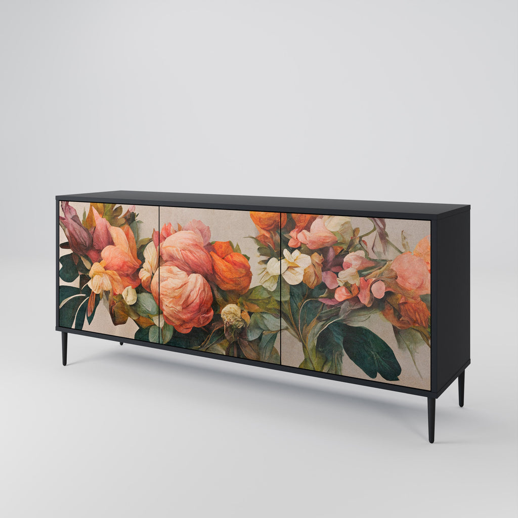 STYLISH BEAUTY 3-türiges Sideboard in Schwarz
