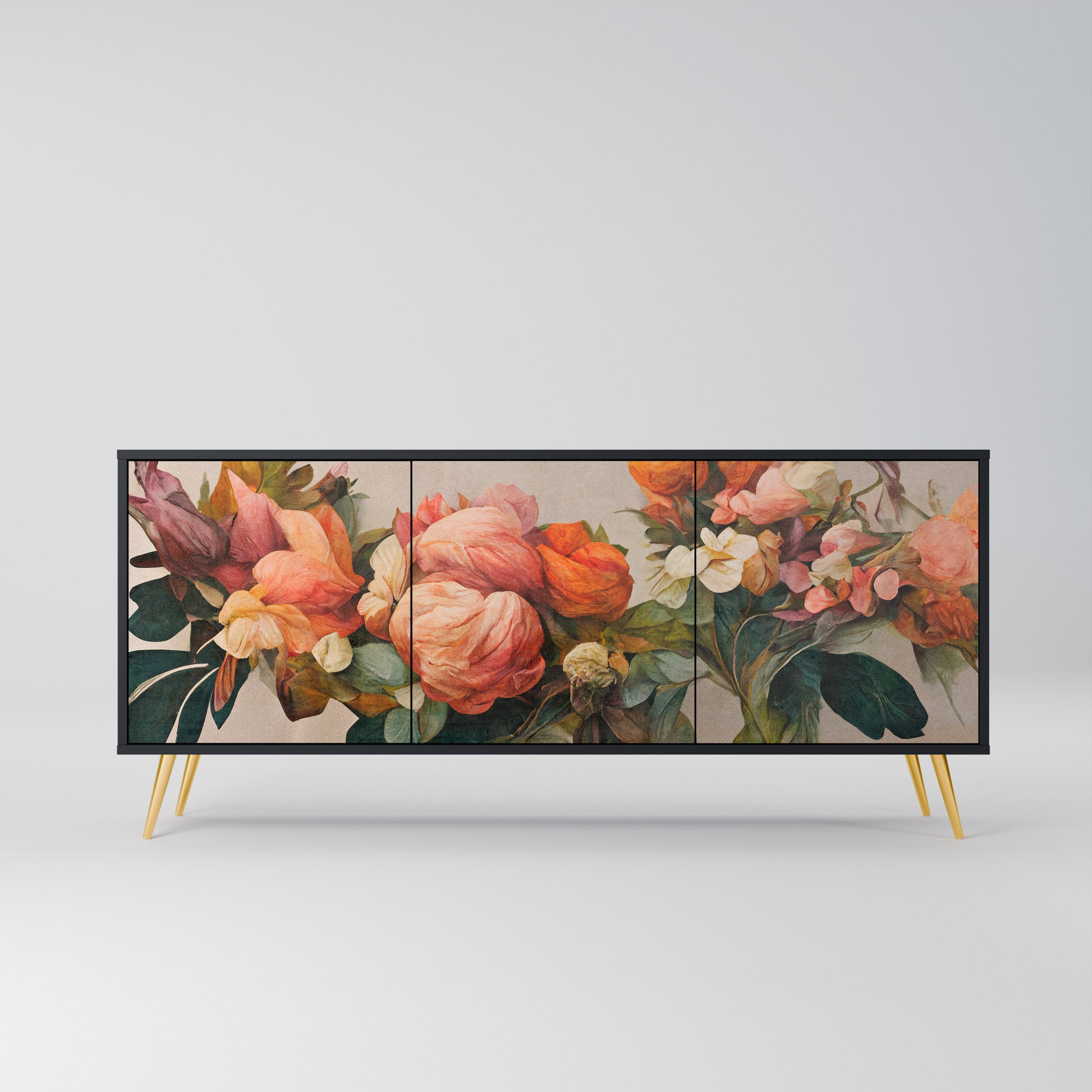 STYLISH BEAUTY 3-türiges Sideboard in Schwarz