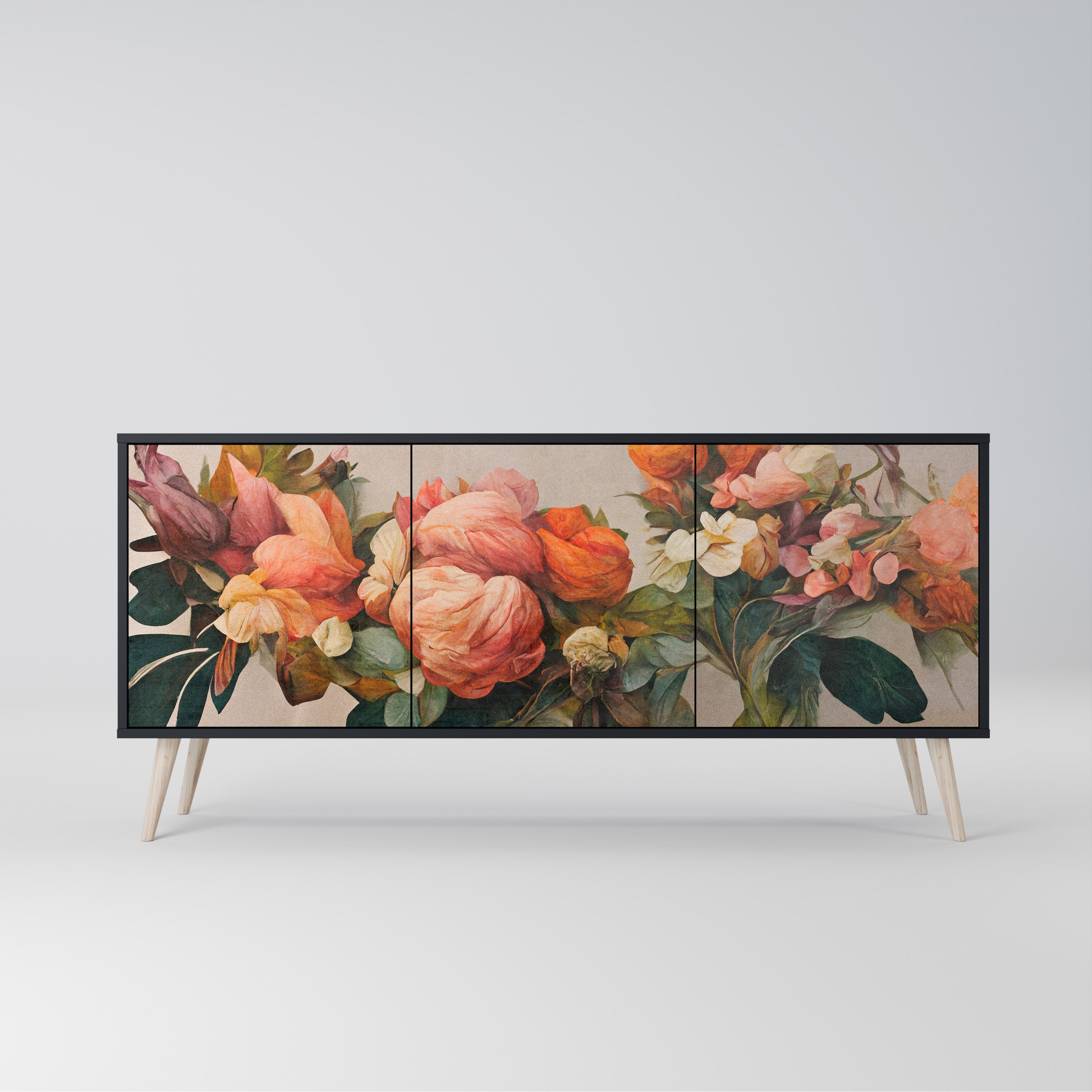 STYLISH BEAUTY 3-türiges Sideboard in Schwarz