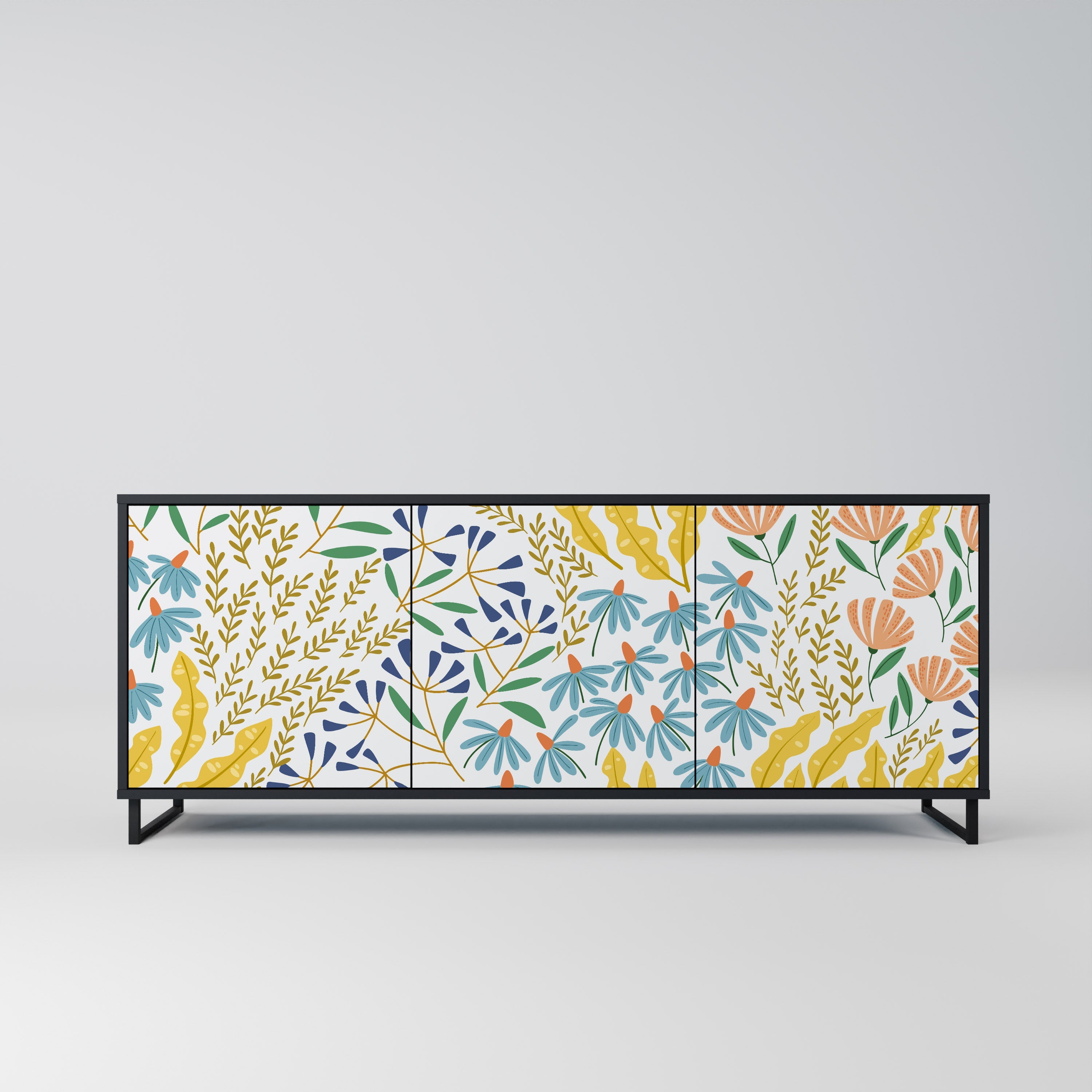 HELLO SPRING Sideboard mit 3 Türen in Schwarz