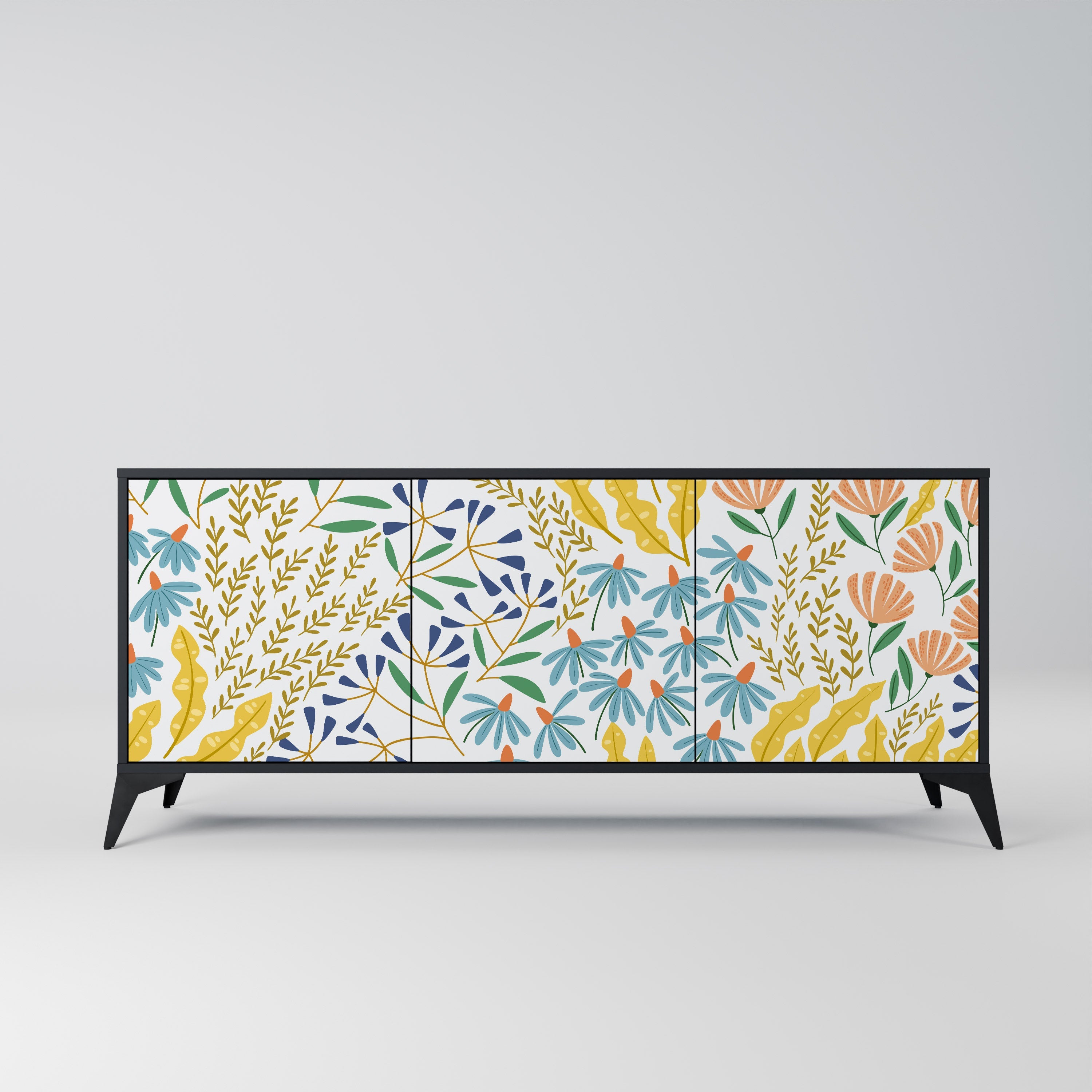HELLO SPRING Sideboard mit 3 Türen in Schwarz