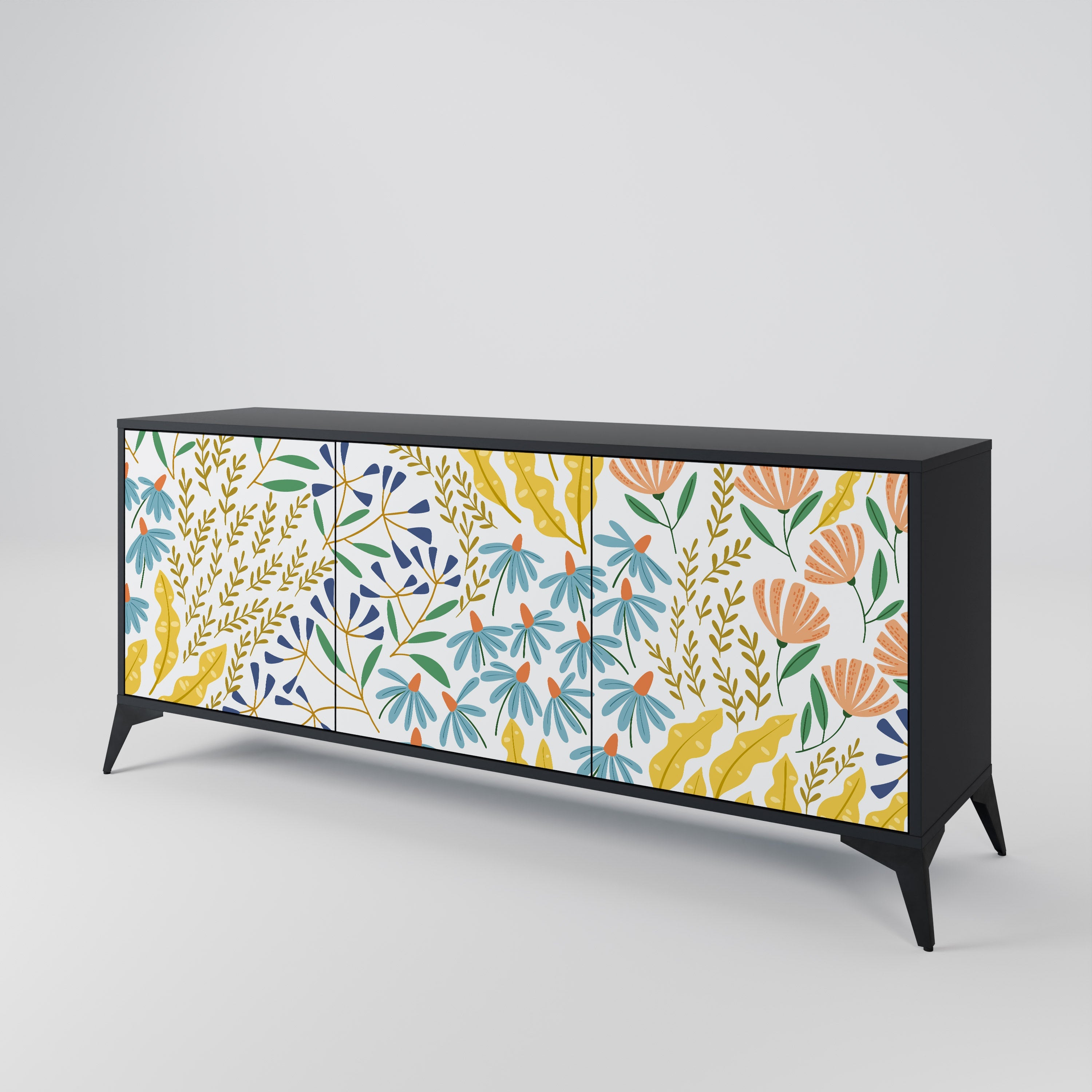 HELLO SPRING Sideboard mit 3 Türen in Schwarz