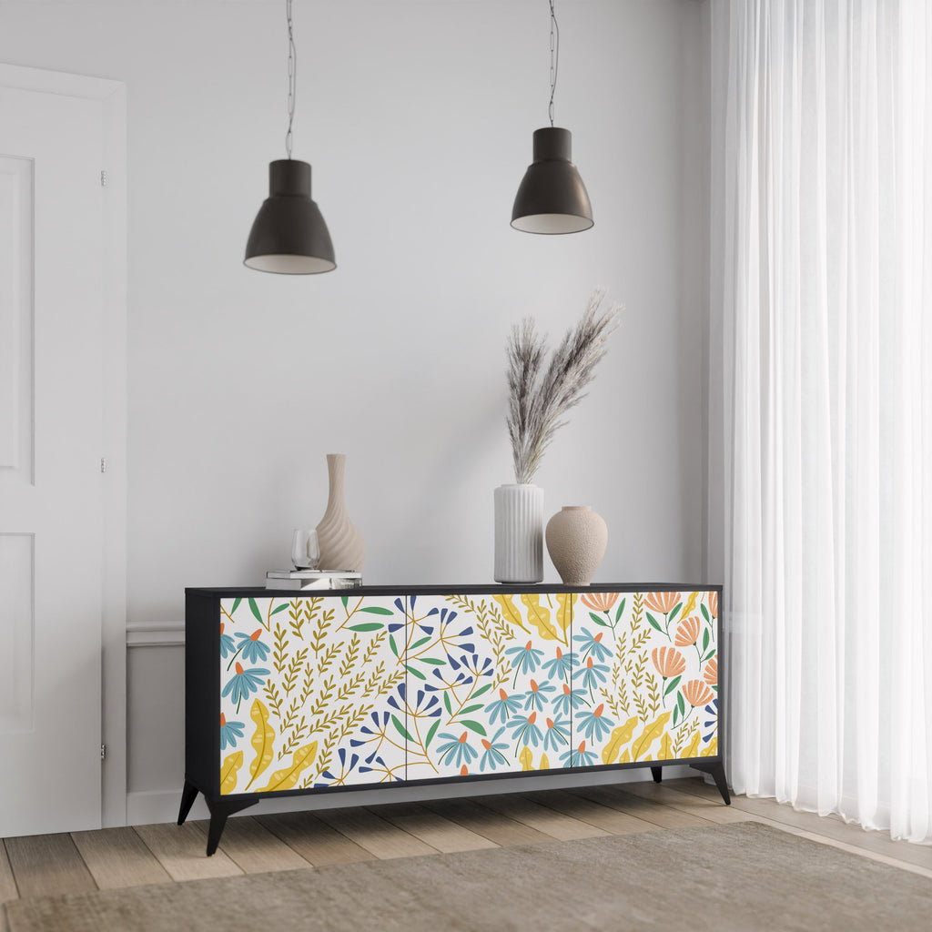 HELLO SPRING Sideboard mit 3 Türen in Schwarz