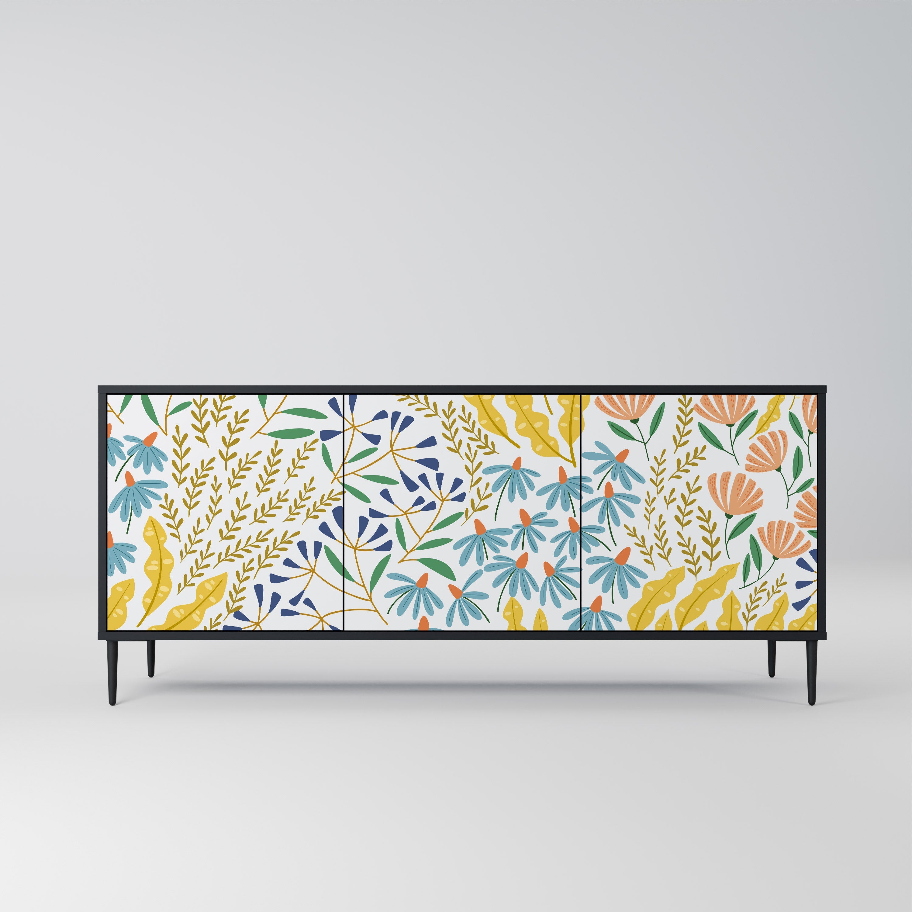 HELLO SPRING Sideboard mit 3 Türen in Schwarz