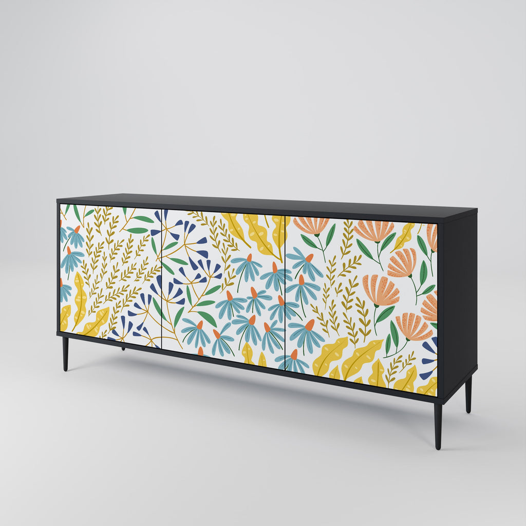 HELLO SPRING Sideboard mit 3 Türen in Schwarz