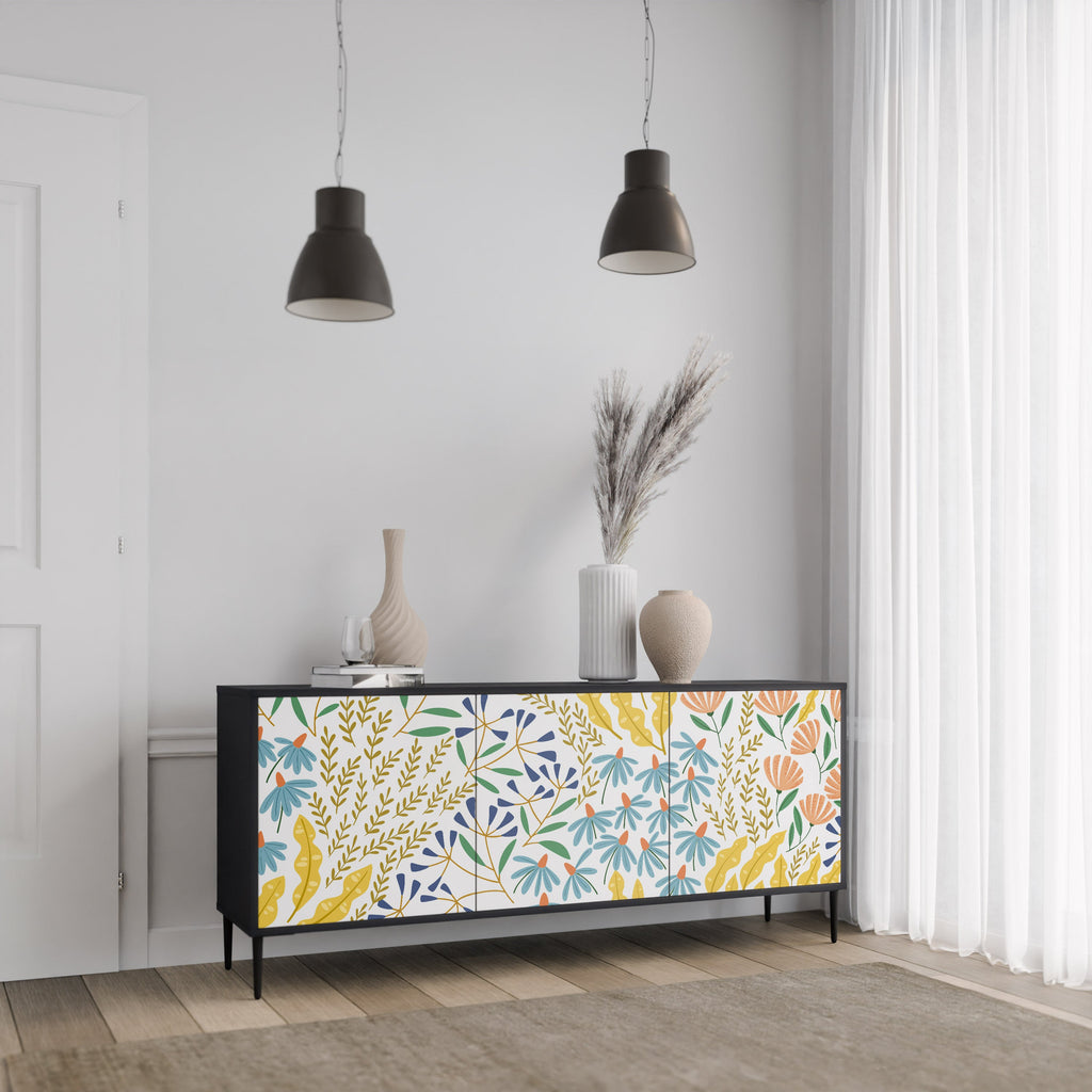 HELLO SPRING Sideboard mit 3 Türen in Schwarz