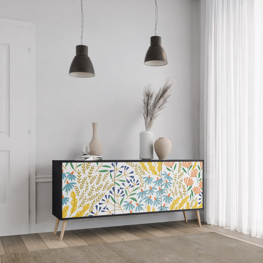 HELLO SPRING Sideboard mit 3 Türen in Schwarz