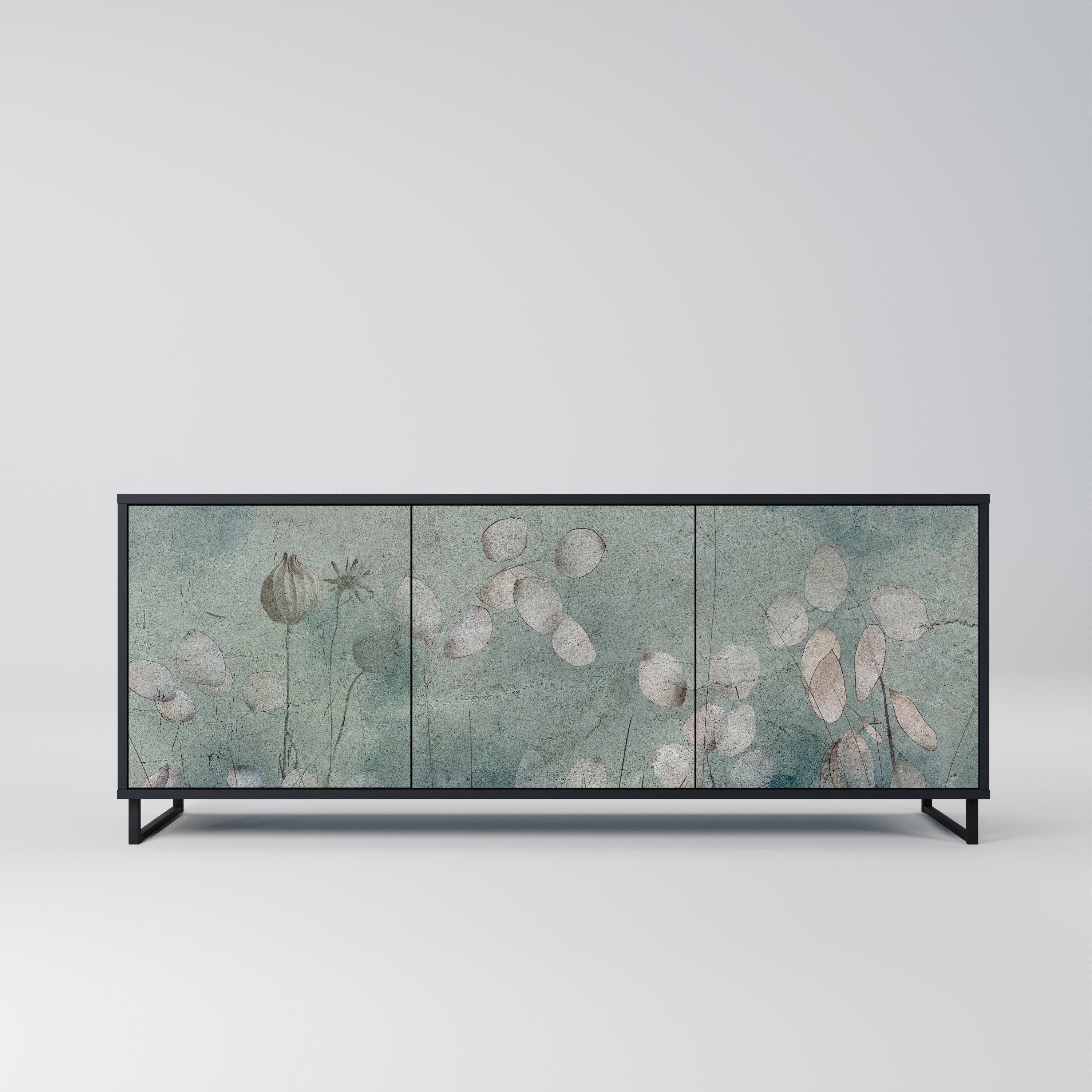 NIGHT LADY 3-türiges Sideboard in Schwarz