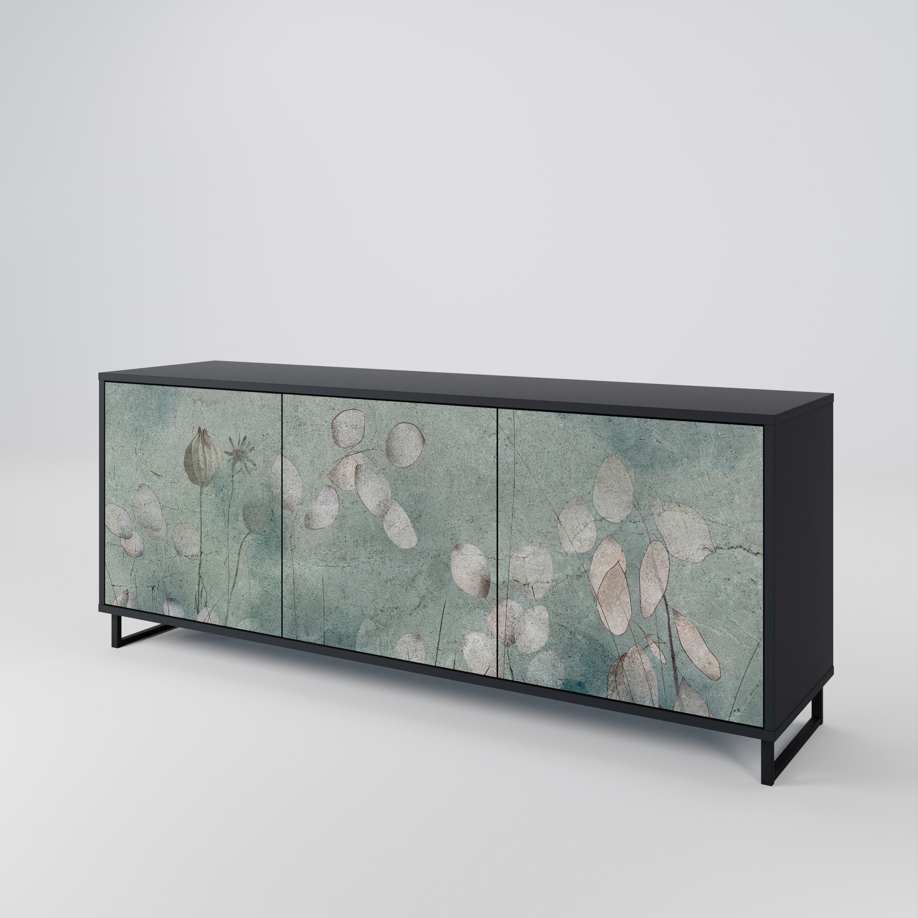 NIGHT LADY 3-türiges Sideboard in Schwarz