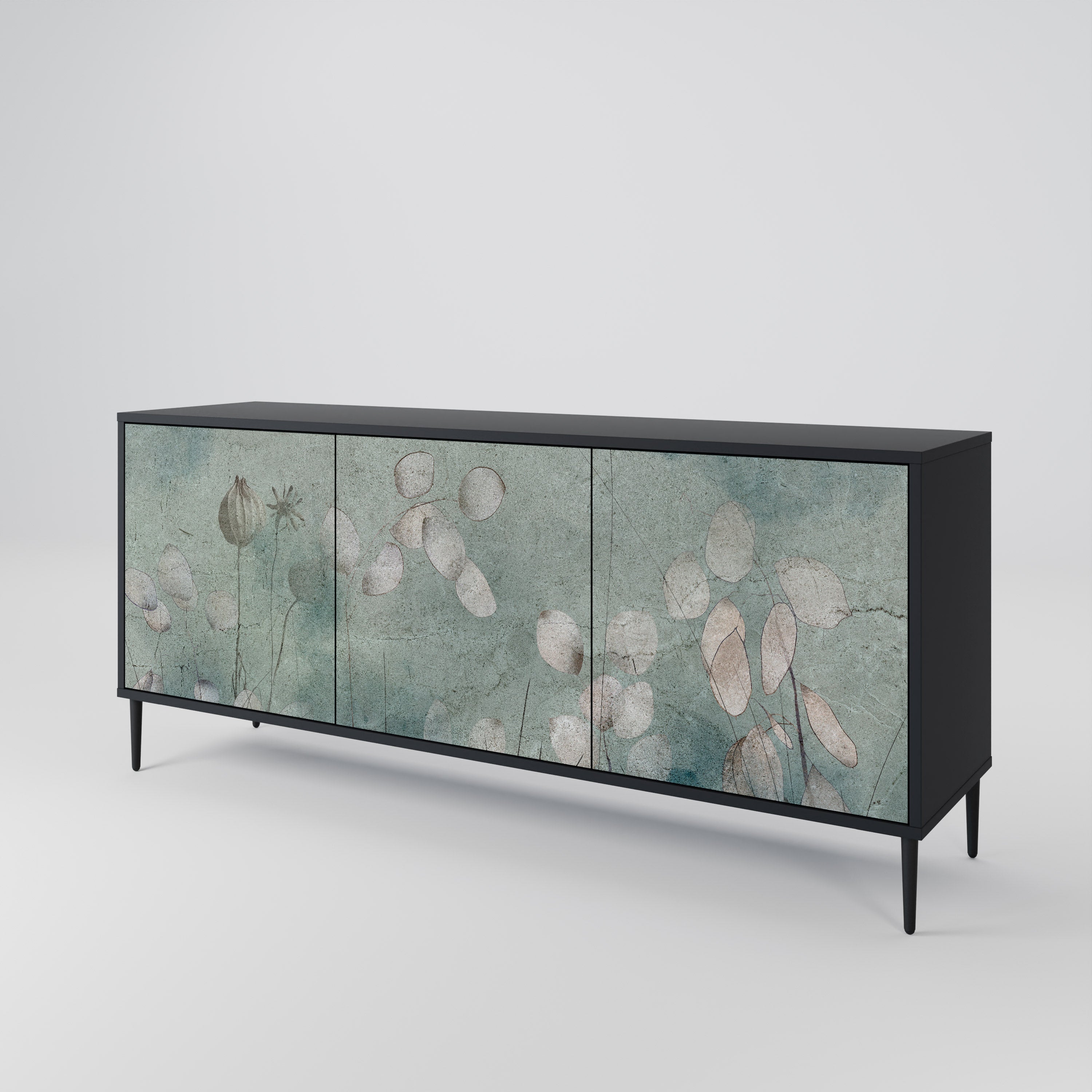 NIGHT LADY 3-türiges Sideboard in Schwarz