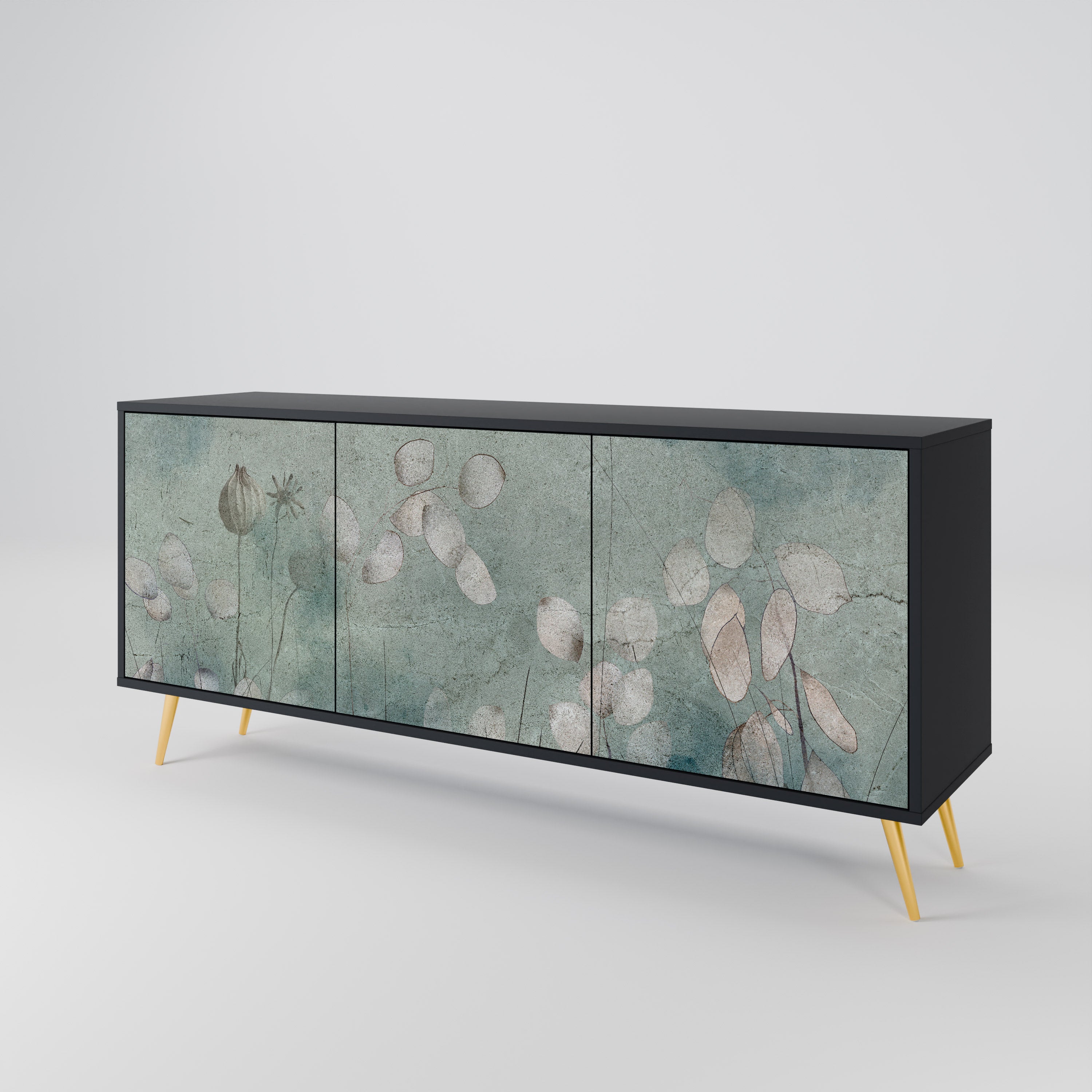 NIGHT LADY 3-türiges Sideboard in Schwarz