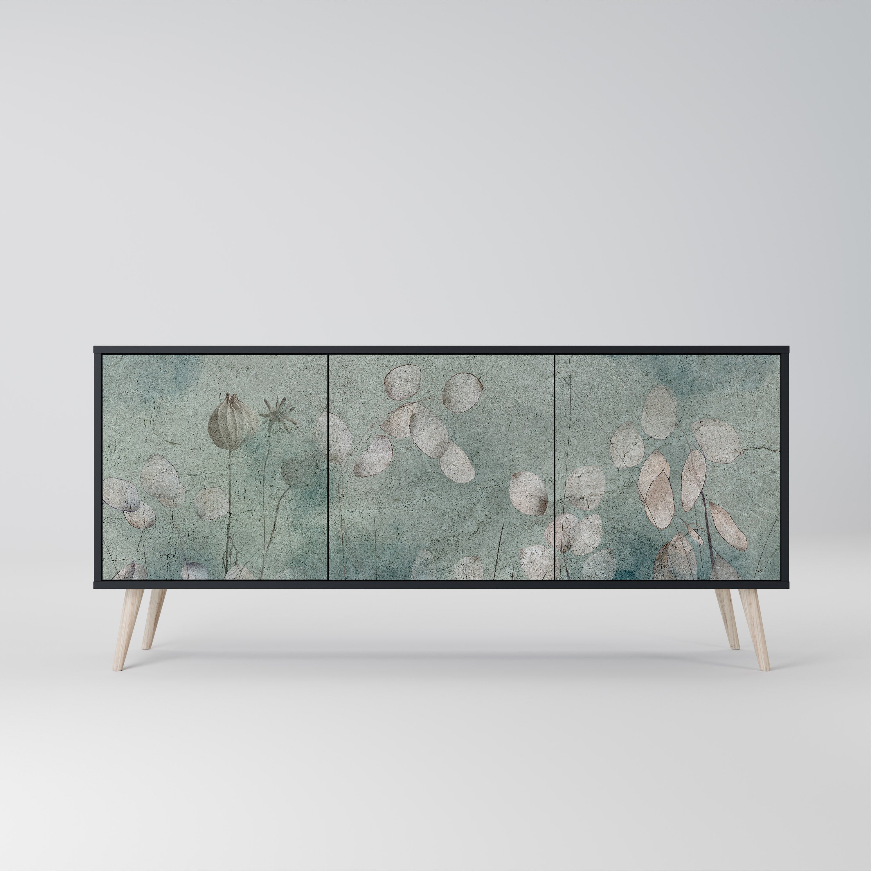 NIGHT LADY 3-türiges Sideboard in Schwarz