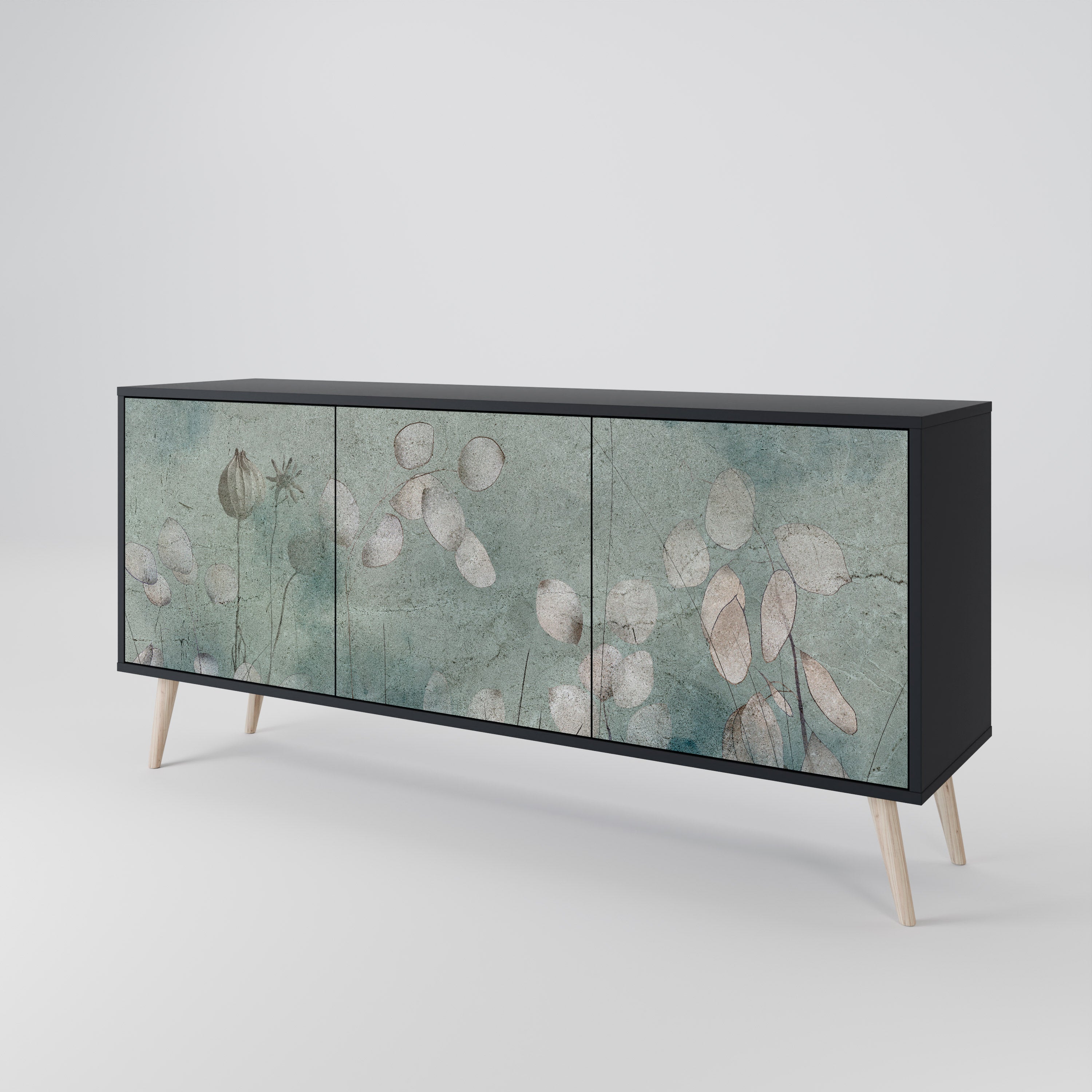 NIGHT LADY 3-türiges Sideboard in Schwarz