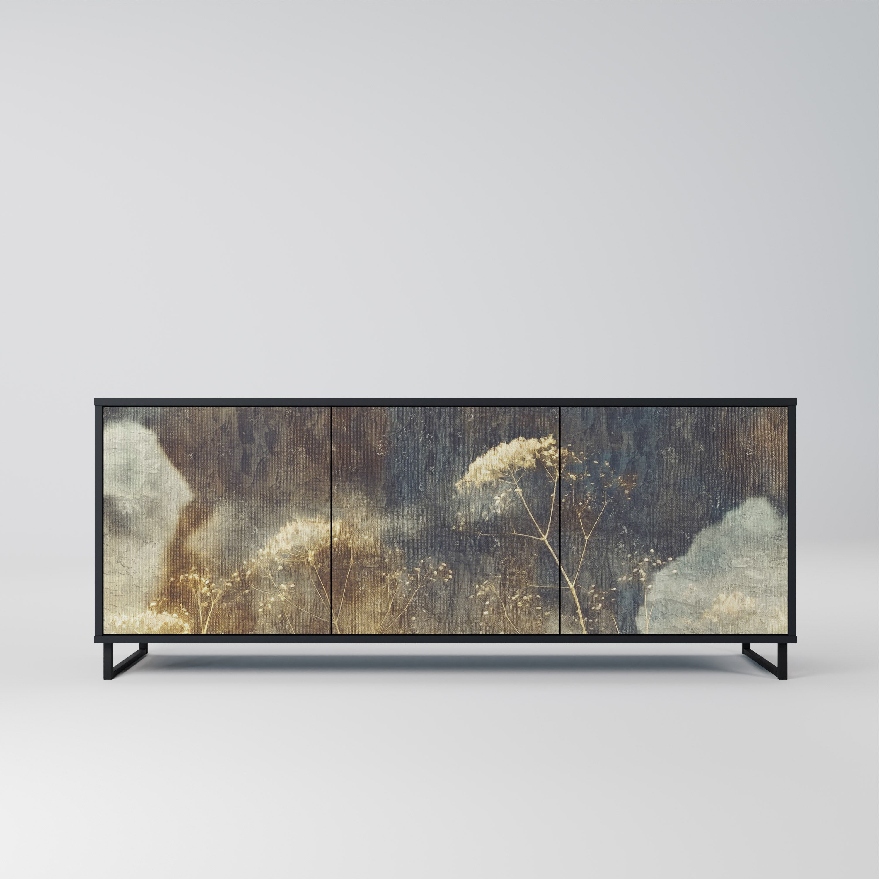 GENTLE POWER 3-türiges Sideboard in Schwarz