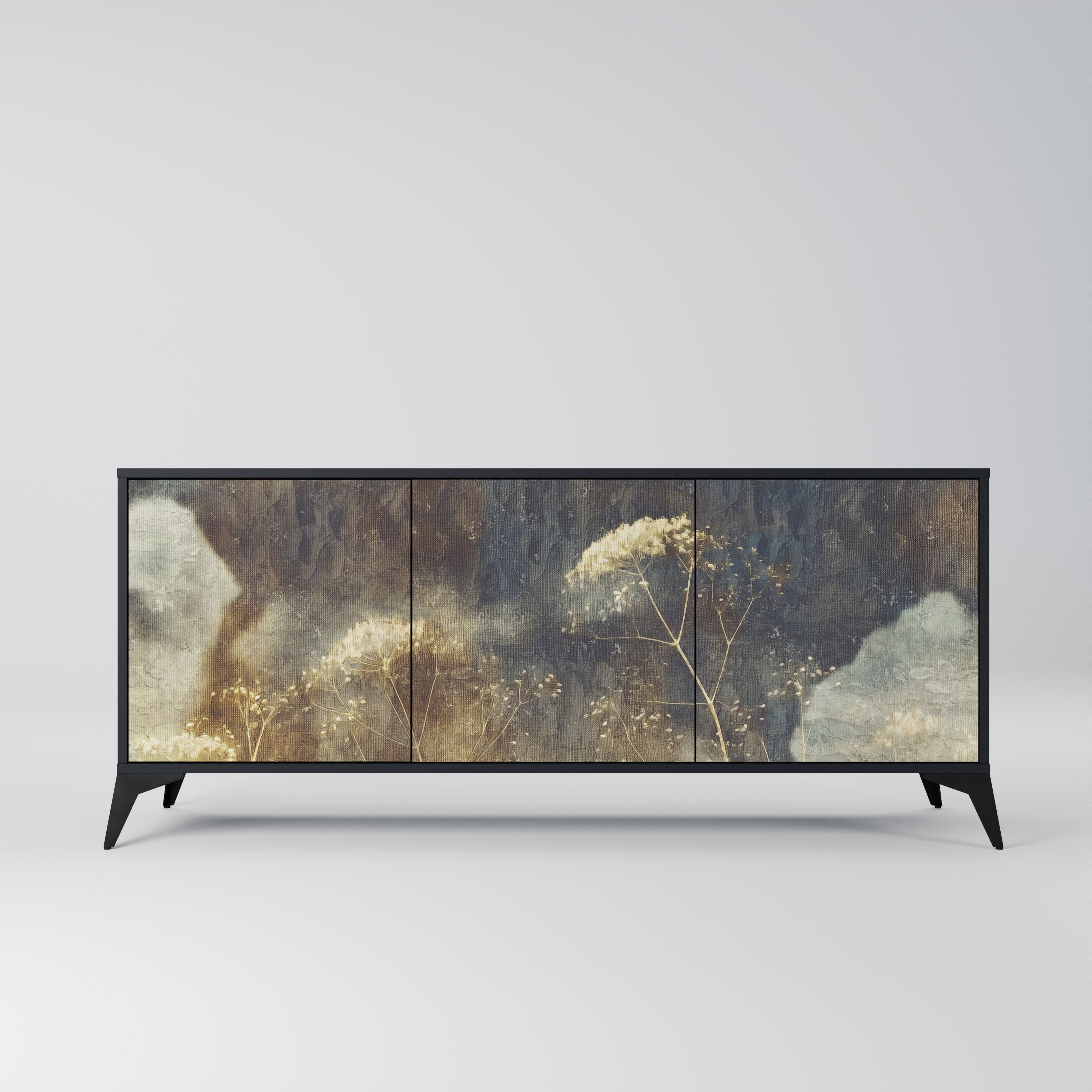 GENTLE POWER 3-türiges Sideboard in Schwarz