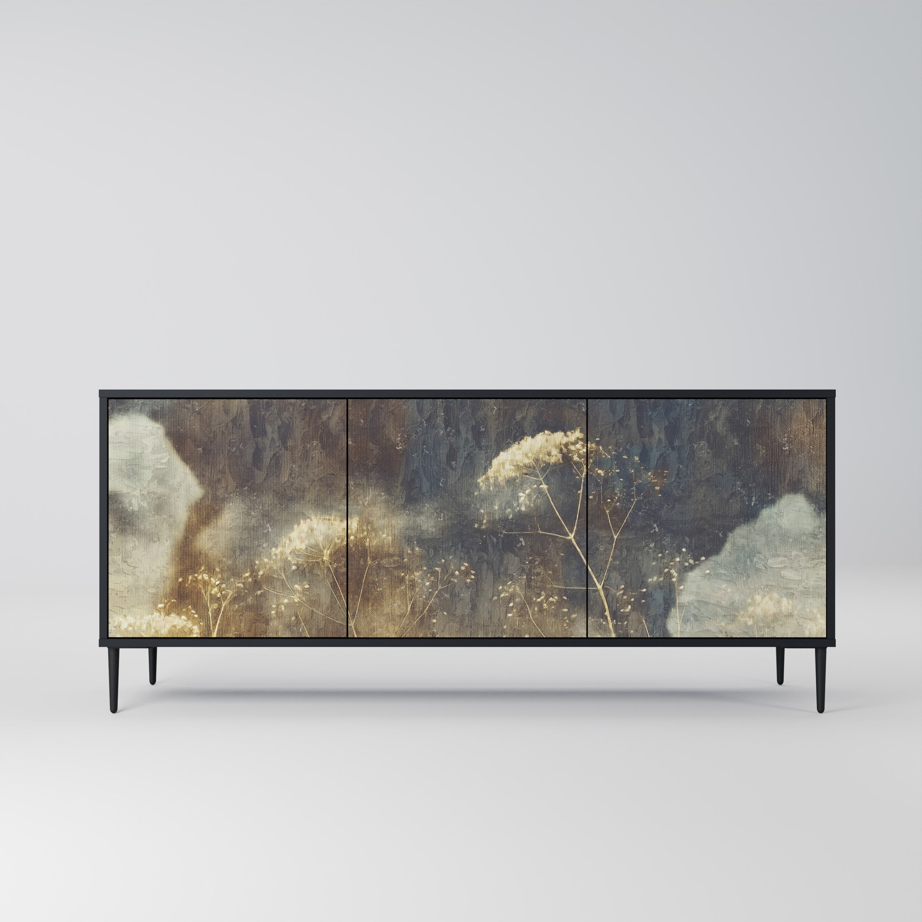 GENTLE POWER 3-türiges Sideboard in Schwarz
