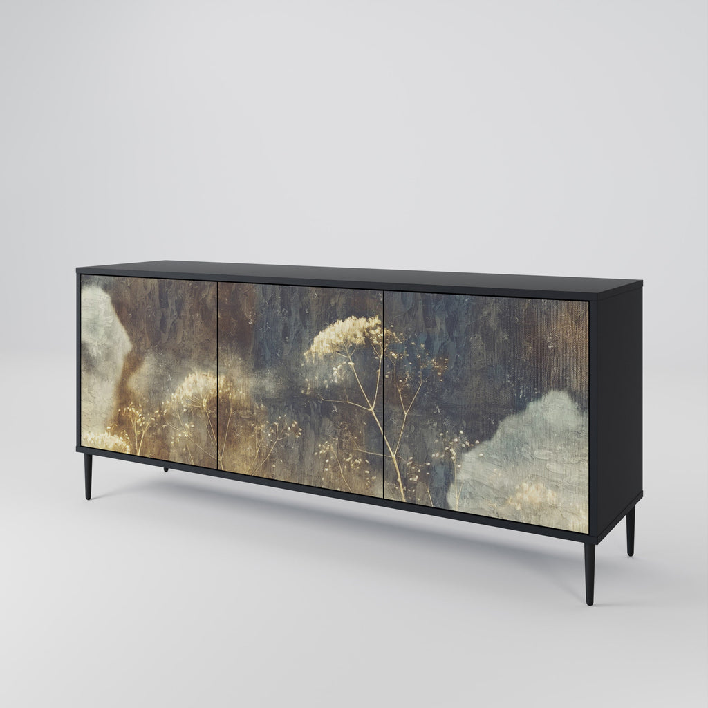 GENTLE POWER 3-türiges Sideboard in Schwarz