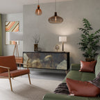 GENTLE POWER 3-Door Sideboard in Black Finish