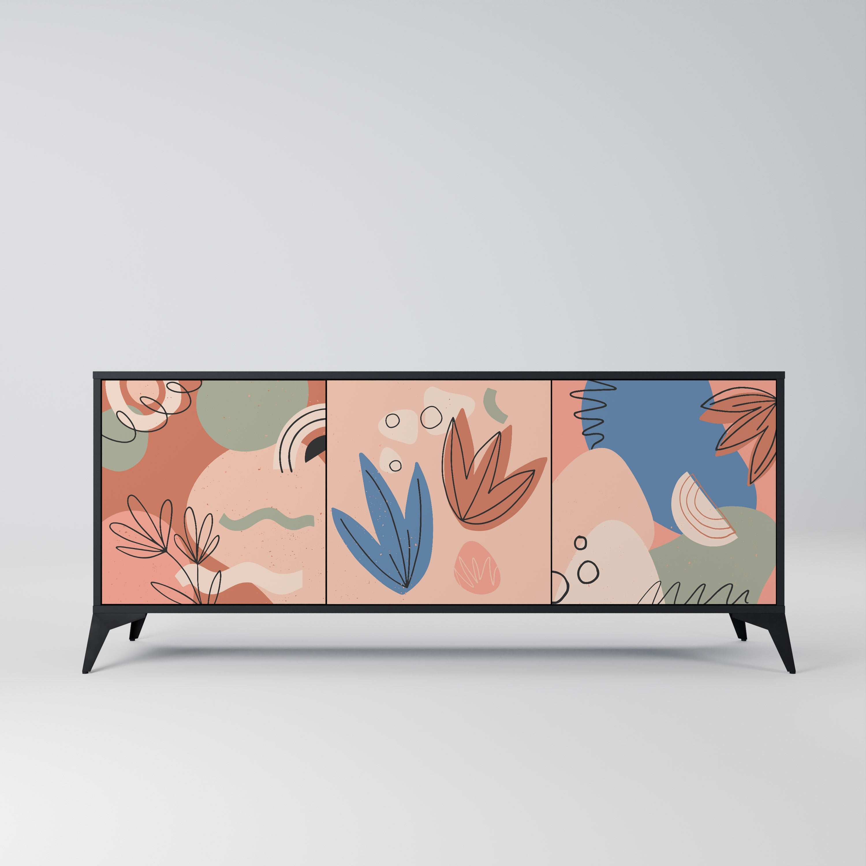 PASTEL DESTINY 3-türiges Sideboard in Schwarz