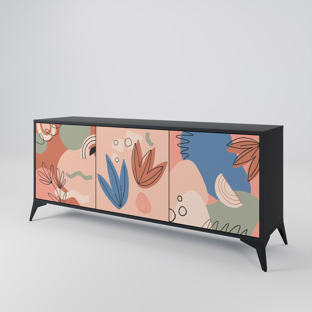 PASTEL DESTINY 3-türiges Sideboard in Schwarz