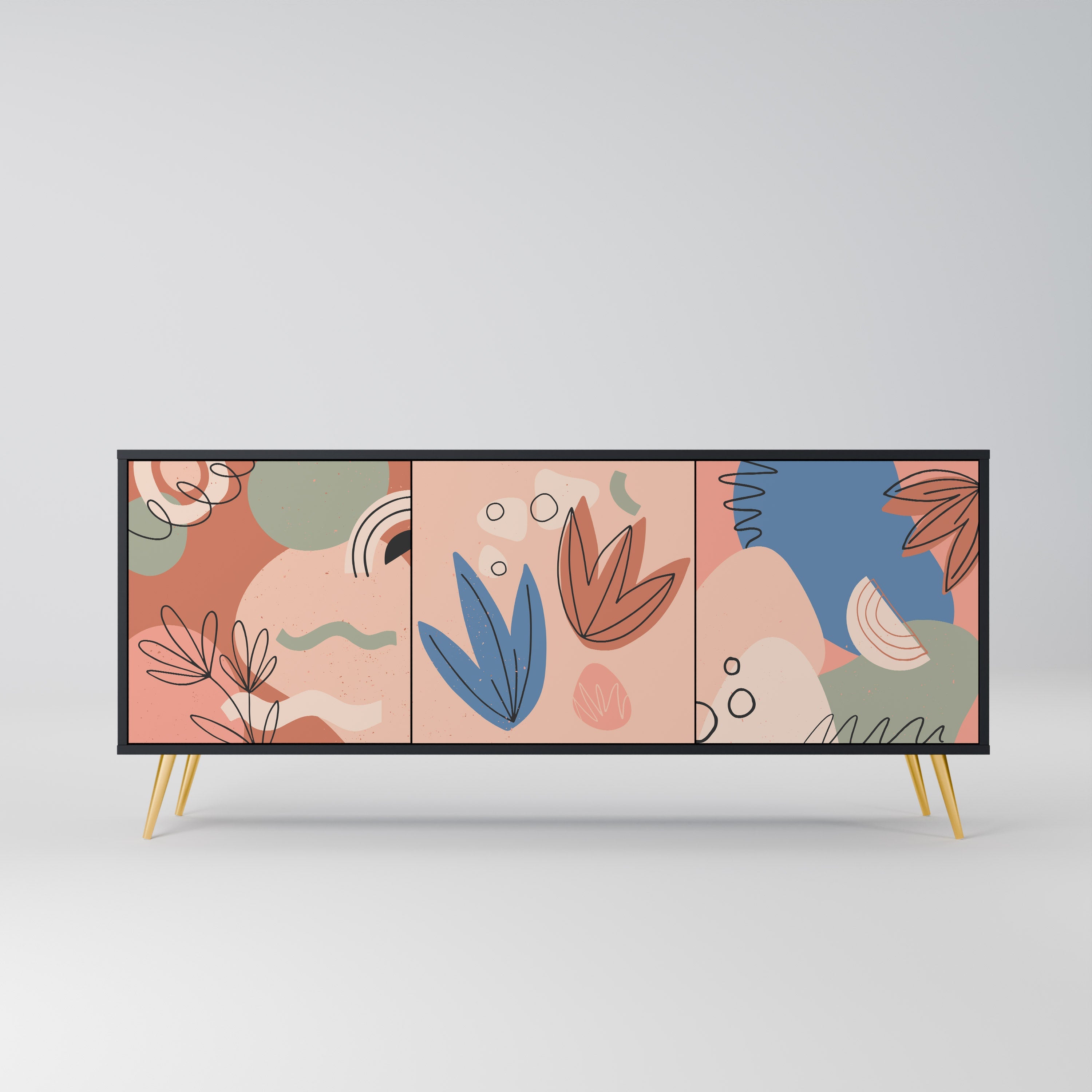 PASTEL DESTINY 3-türiges Sideboard in Schwarz