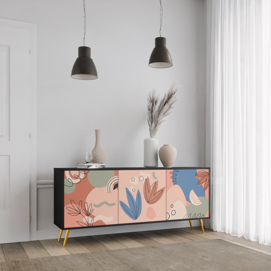 PASTEL DESTINY 3-türiges Sideboard in Schwarz