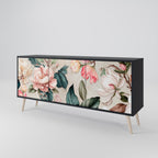 FLORAL GRACE 3-Door Sideboard in Black Finish